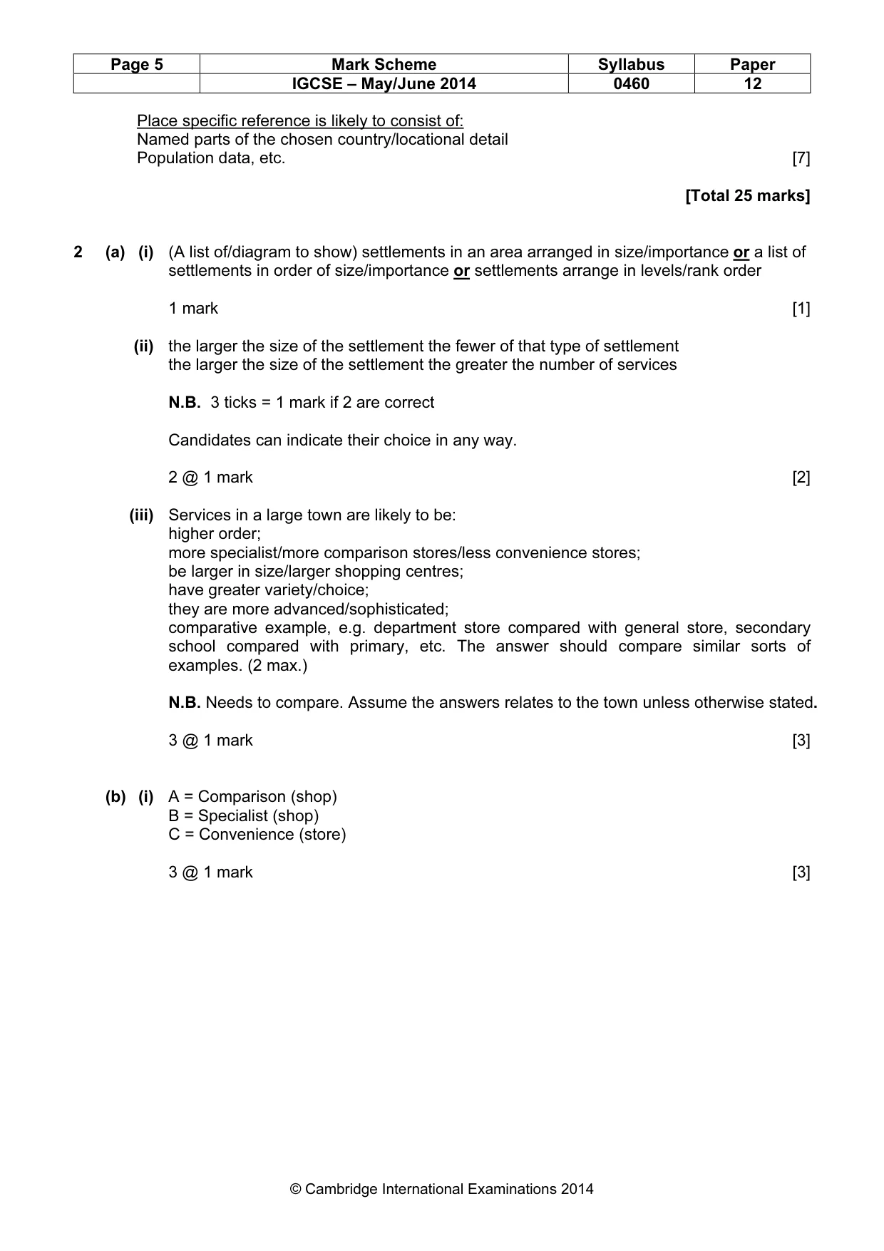 Mark scheme, page 5 of 15