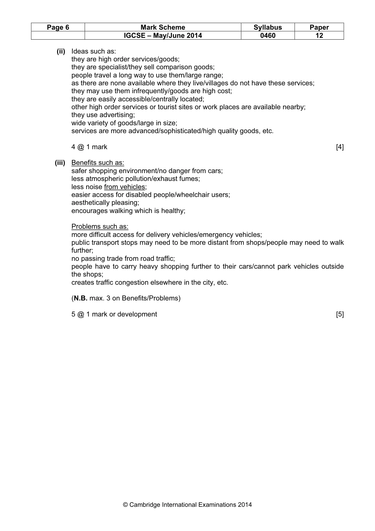 Mark scheme, page 6 of 15