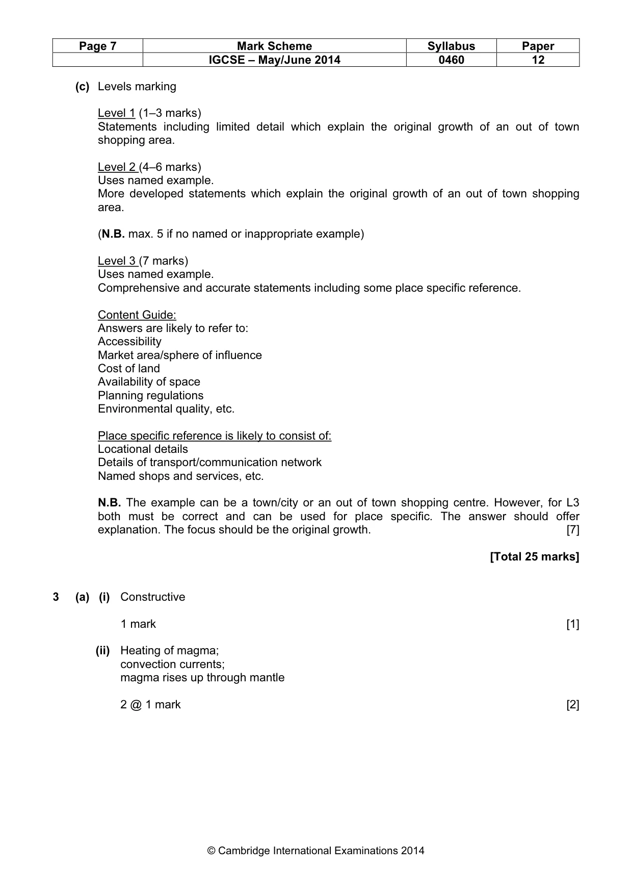 Mark scheme, page 7 of 15