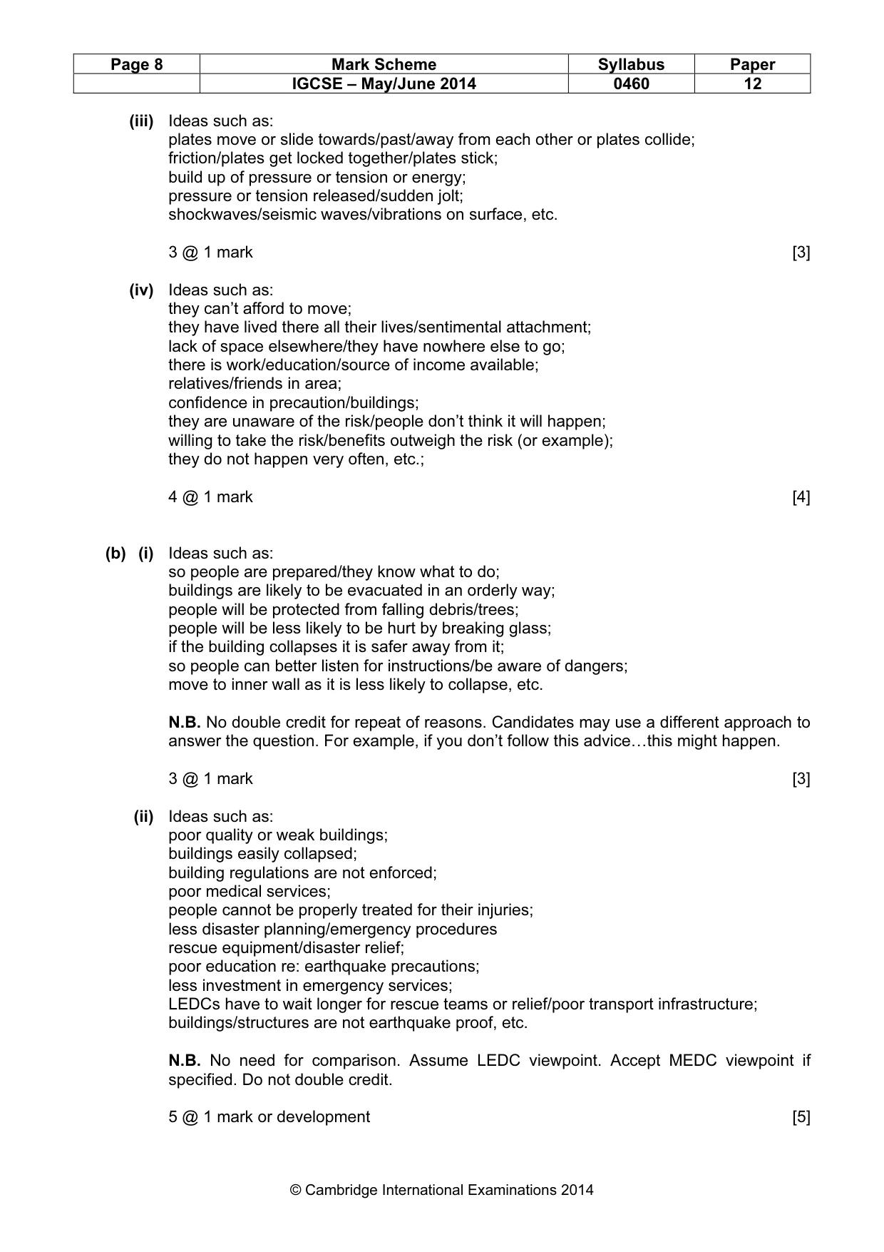 Mark scheme, page 8 of 15