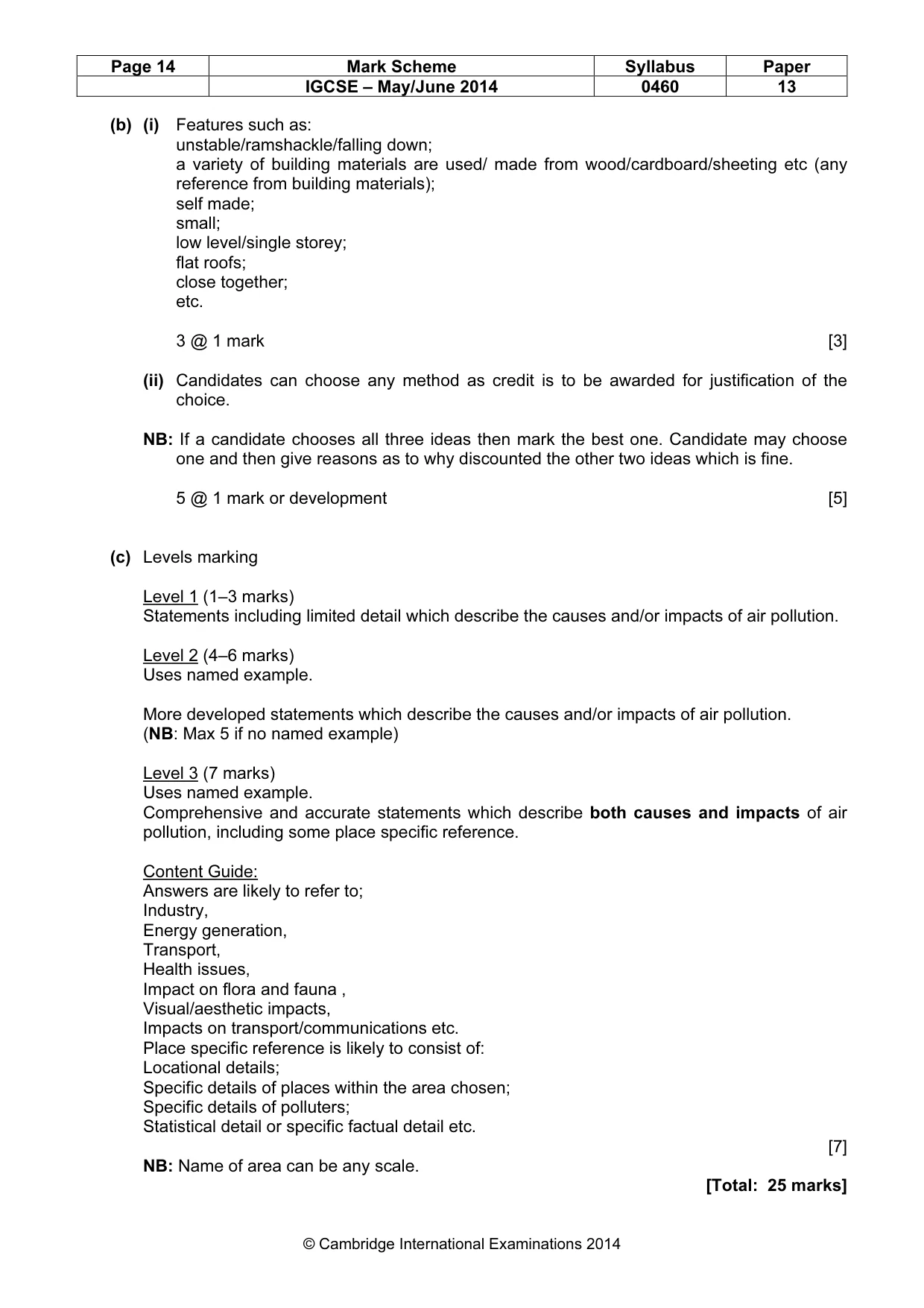 Mark scheme, page 14 of 14