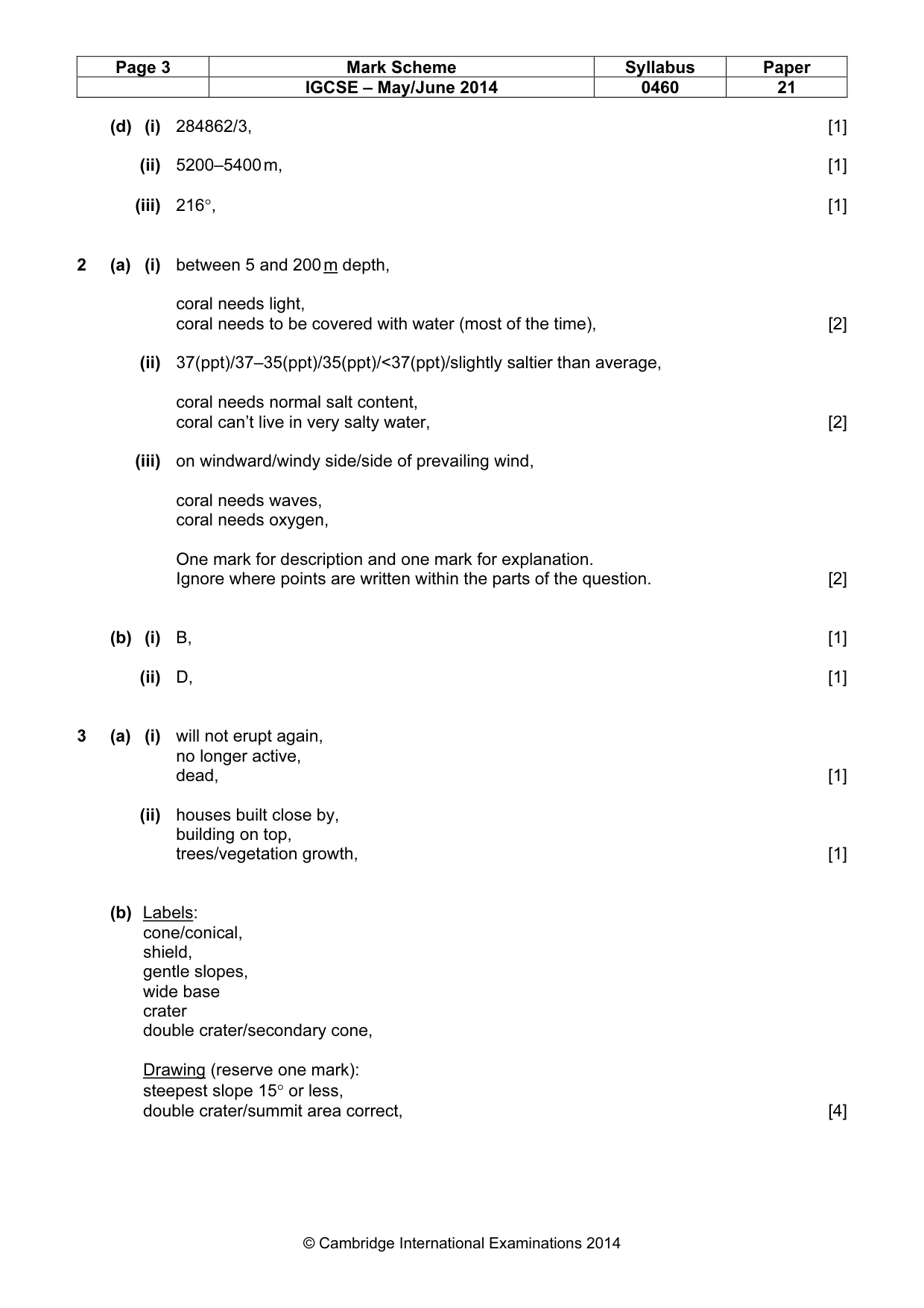 Mark scheme, page 3 of 5