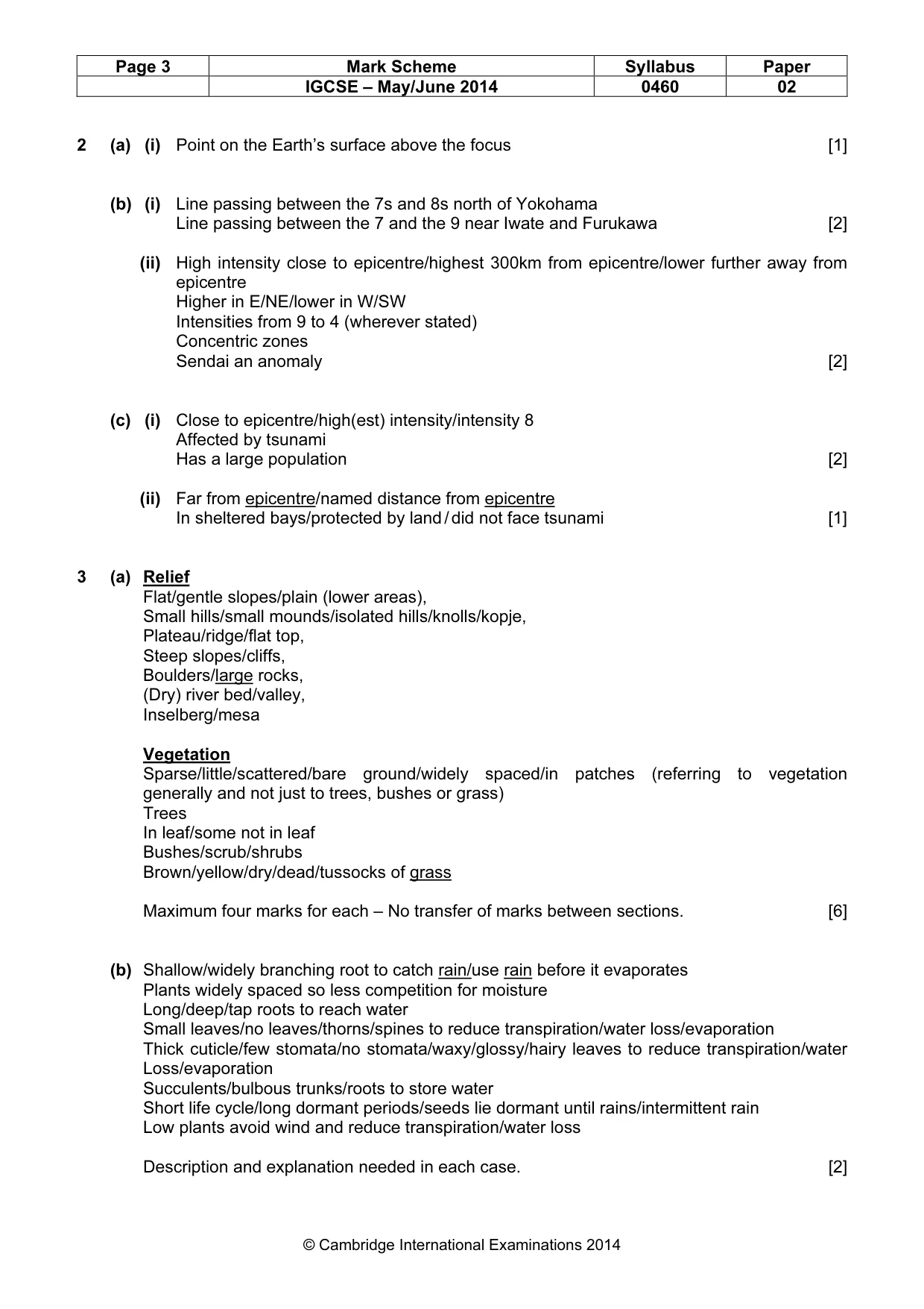 Mark scheme, page 3 of 5