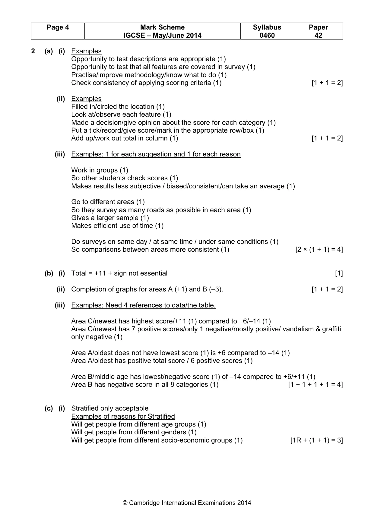 Mark scheme, page 4 of 6