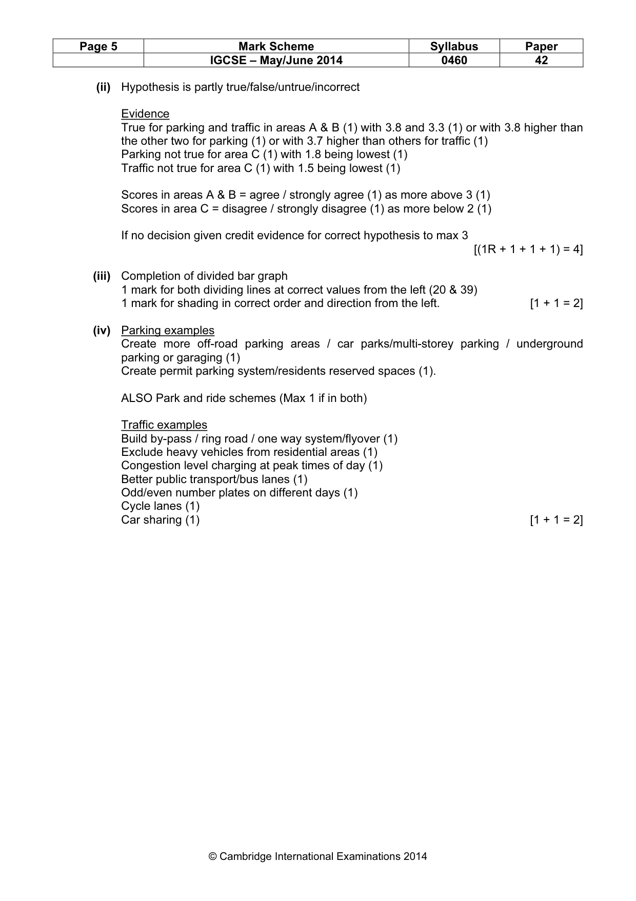 Mark scheme, page 5 of 6