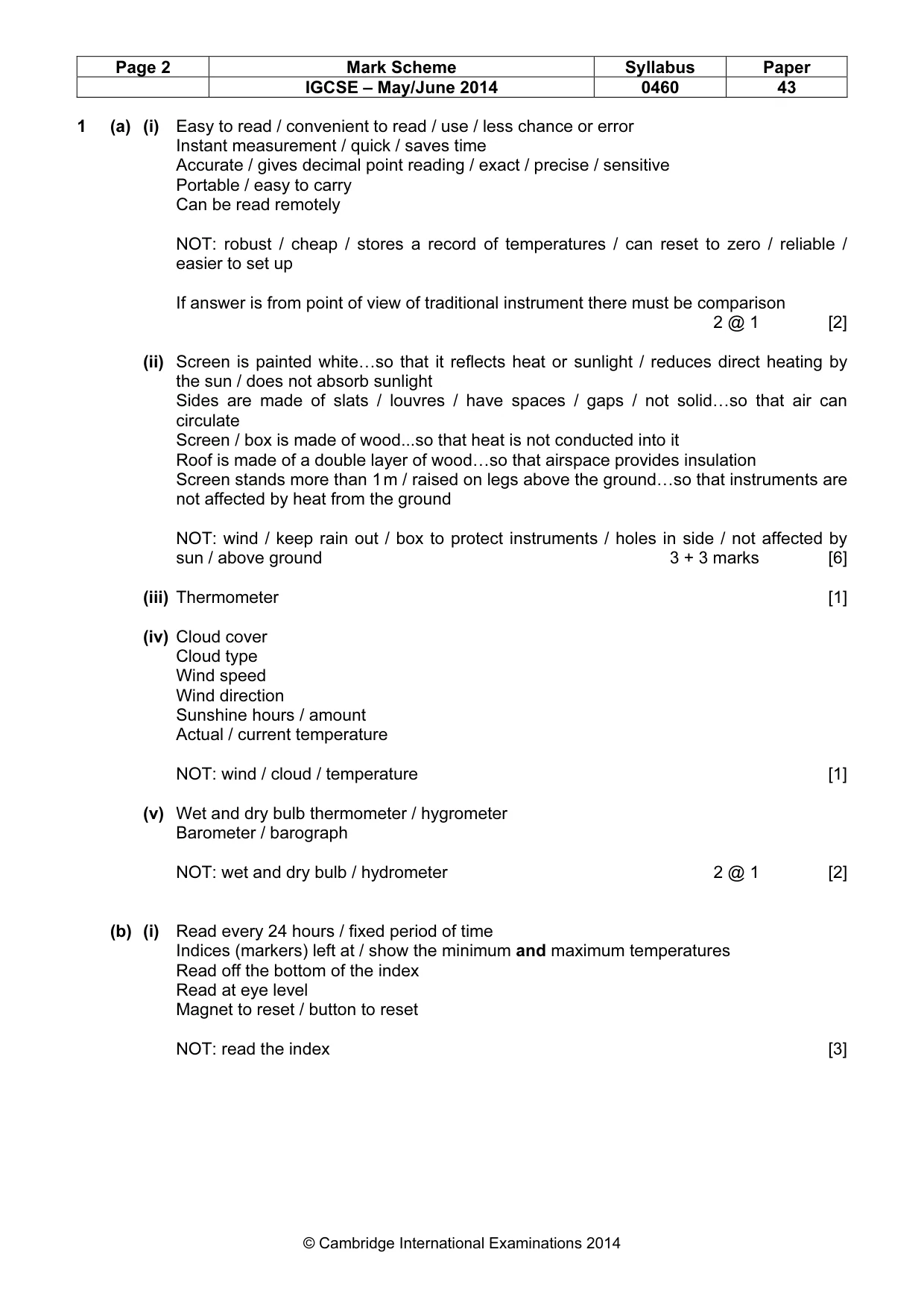 Mark scheme, page 2 of 6