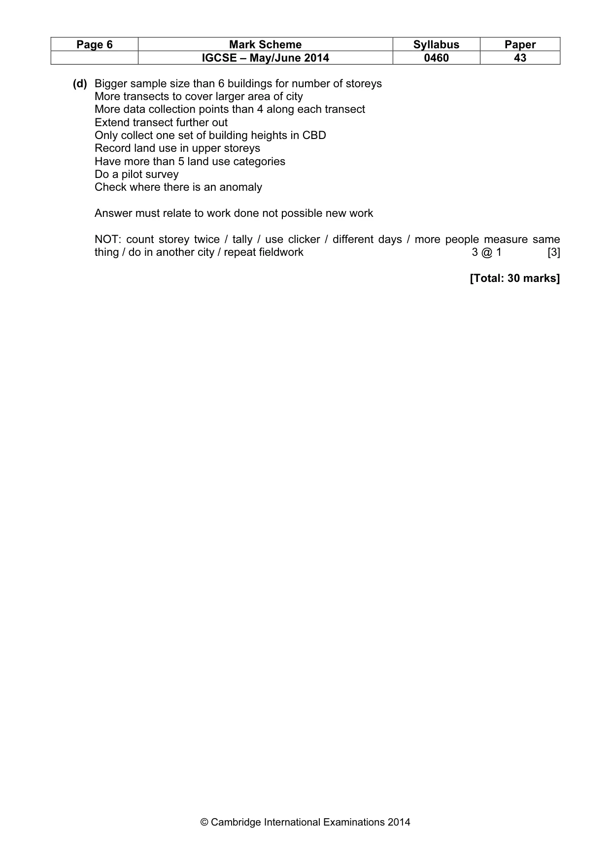 Mark scheme, page 6 of 6