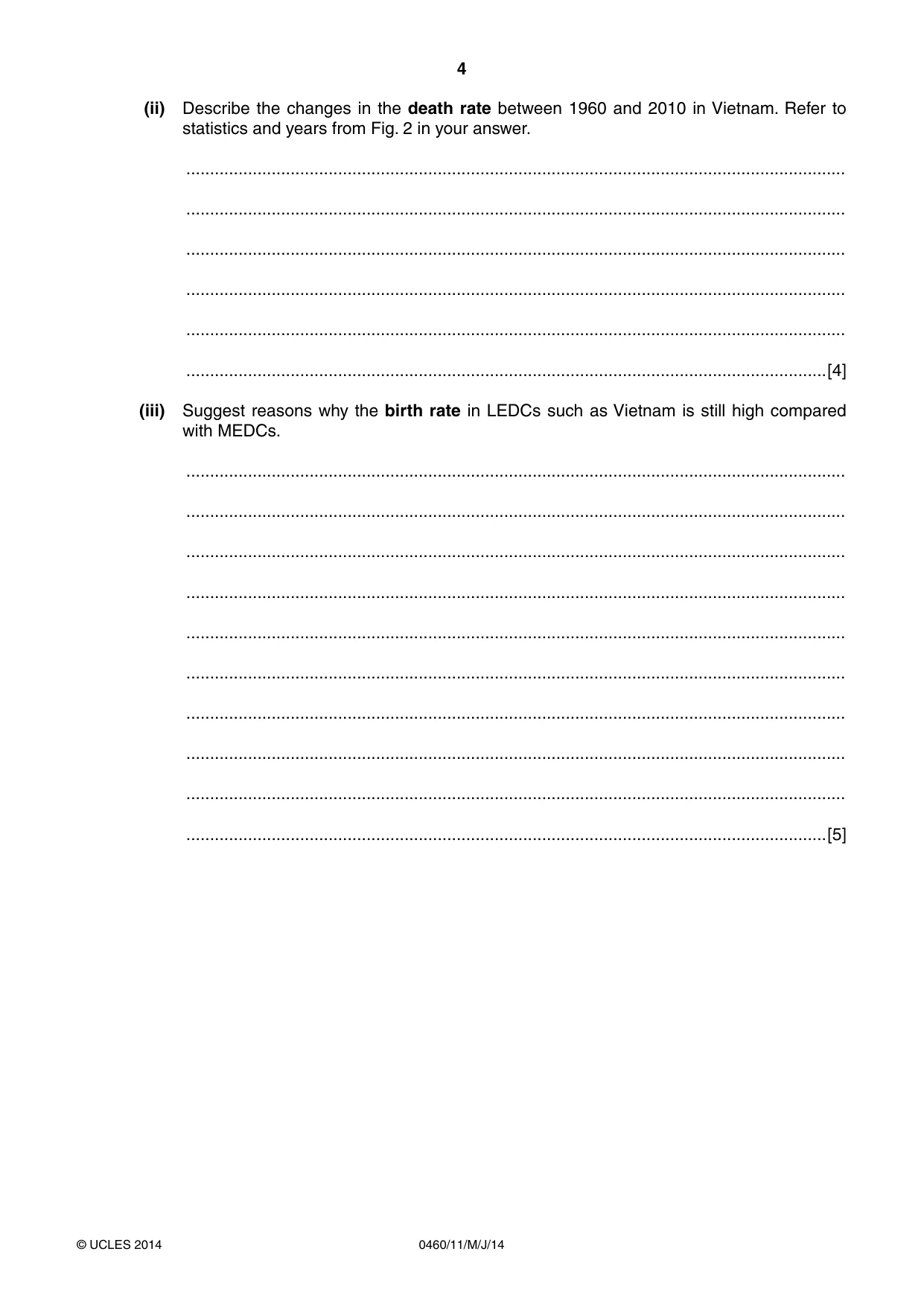 Cambridge IGCSE Geography 0460 2014 May/June Paper 1 · Variant 1 question paper, page 4 of 28
