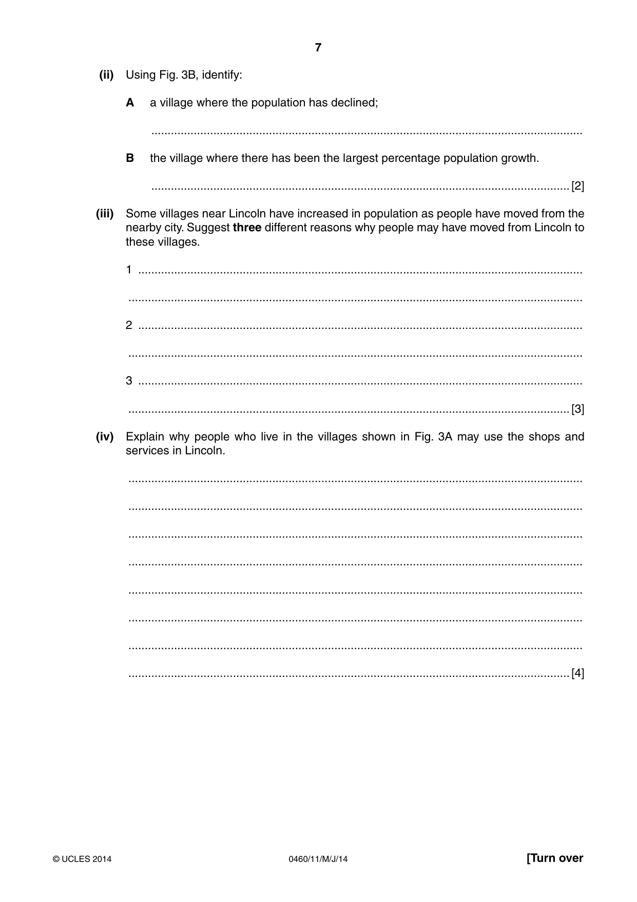 Cambridge IGCSE Geography 0460 2014 May/June Paper 1 · Variant 1 question paper, page 7 of 28