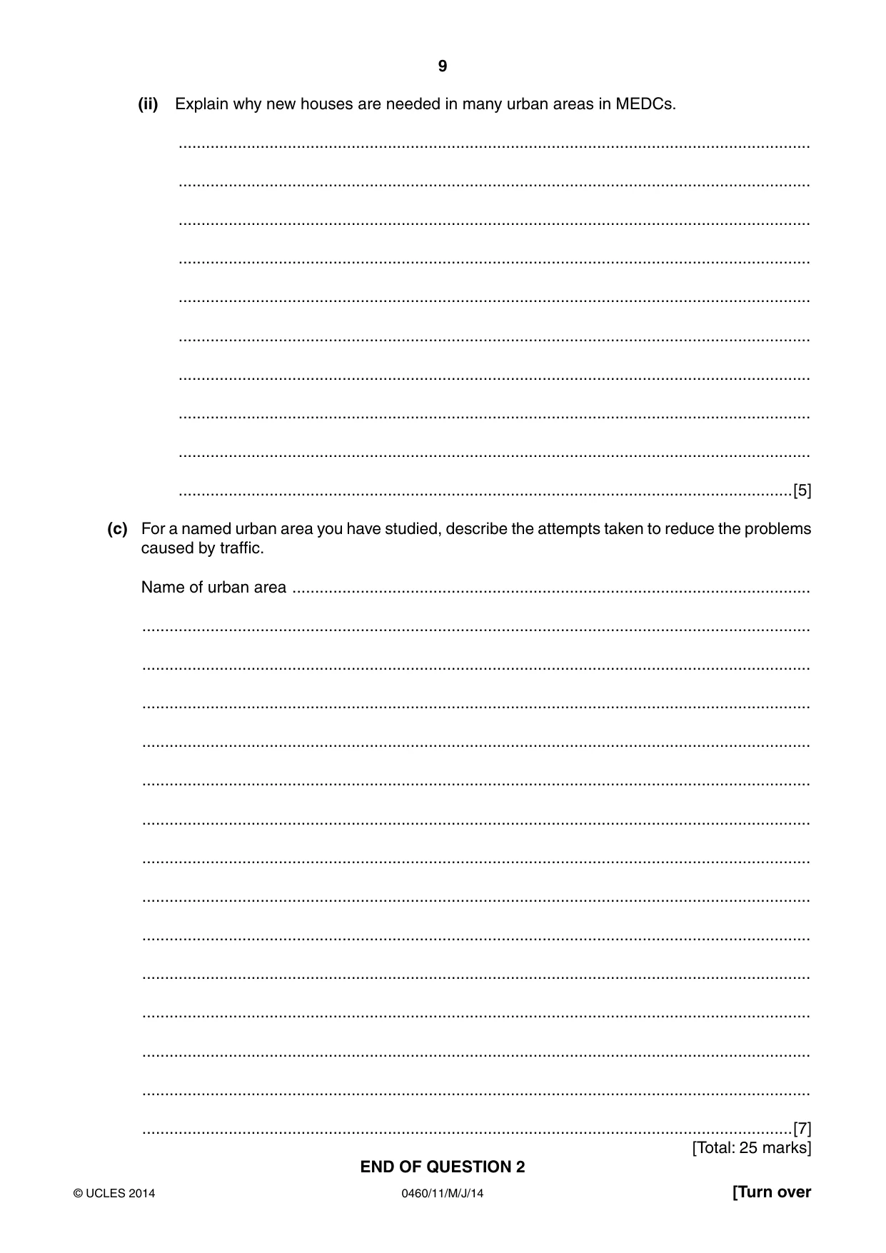 Cambridge IGCSE Geography 0460 2014 May/June Paper 1 · Variant 1 question paper, page 9 of 28