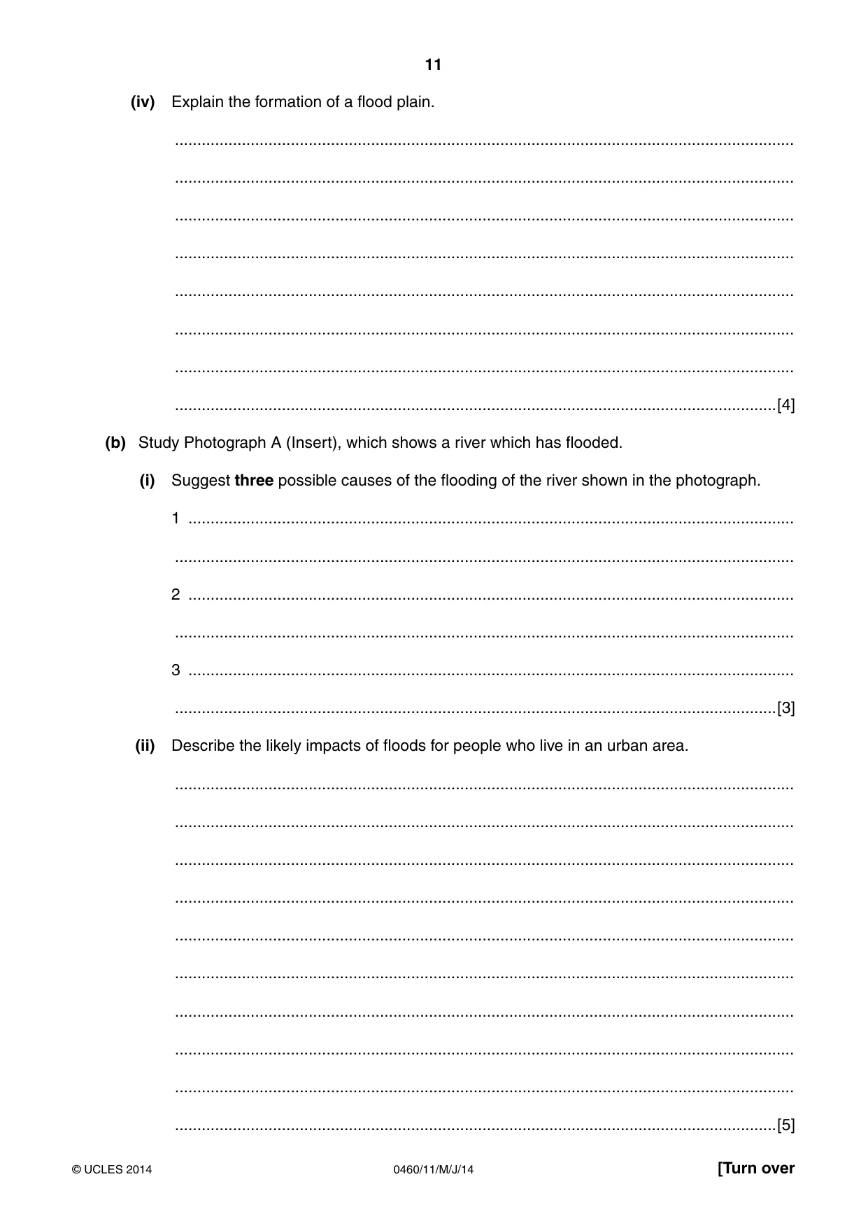Cambridge IGCSE Geography 0460 2014 May/June Paper 1 · Variant 1 question paper, page 11 of 28