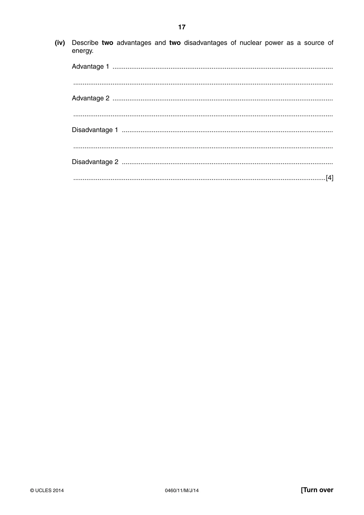 Cambridge IGCSE Geography 0460 2014 May/June Paper 1 · Variant 1 question paper, page 17 of 28
