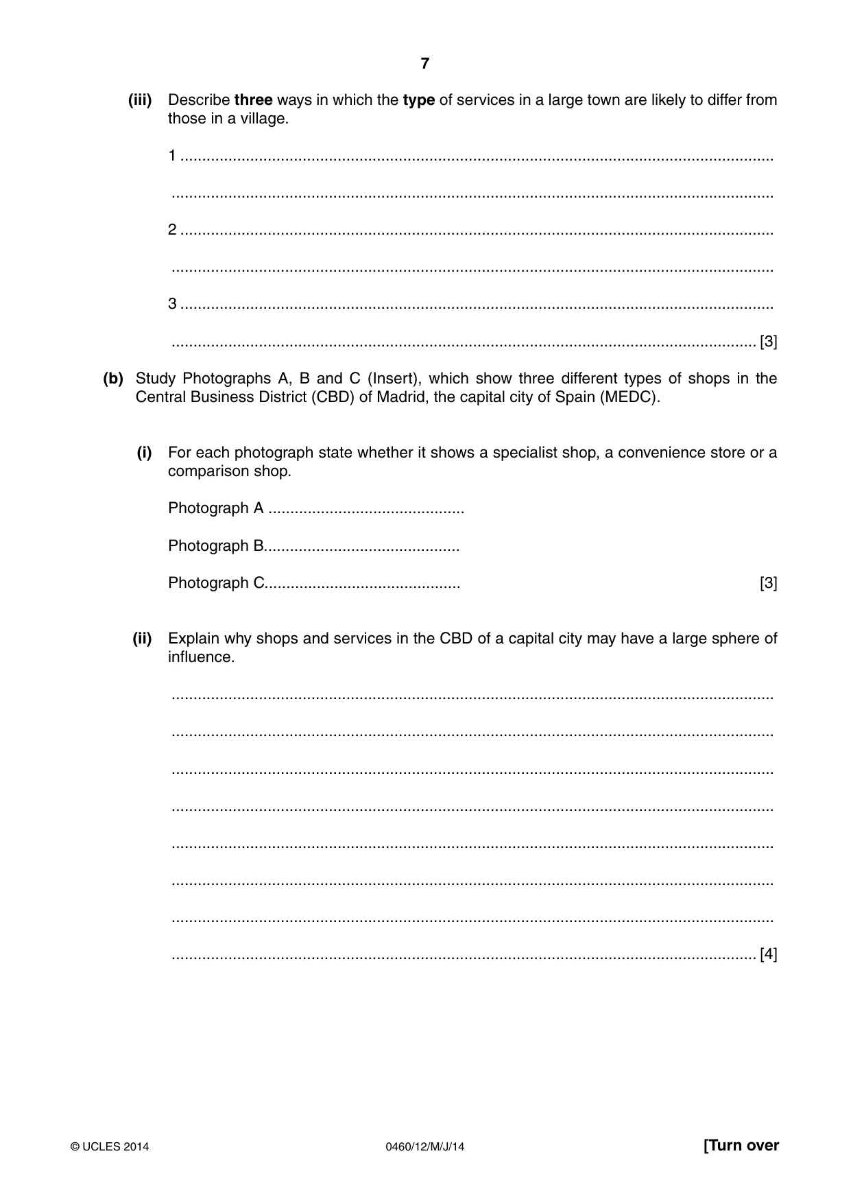 Cambridge IGCSE Geography 0460 2014 May/June Paper 1 · Variant 2 question paper, page 7 of 32