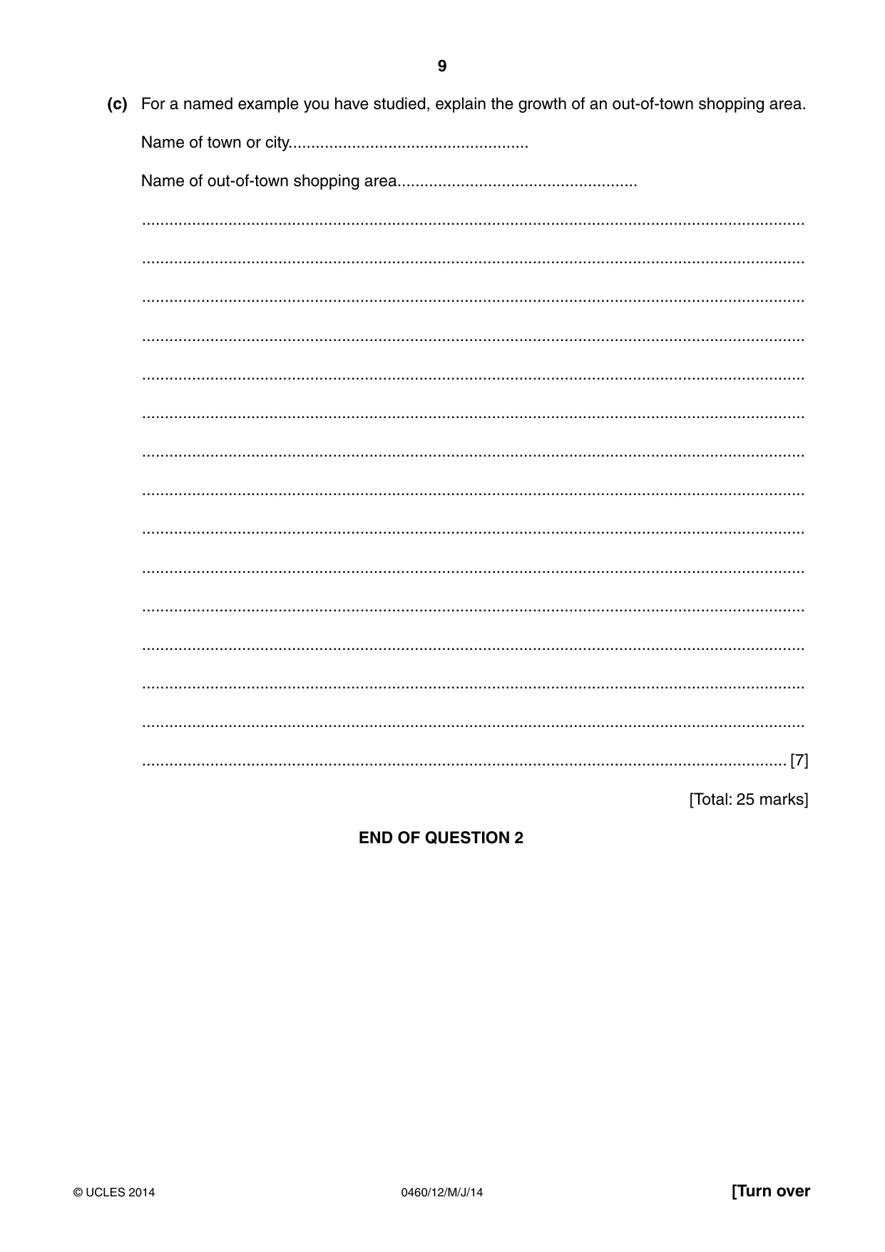 Cambridge IGCSE Geography 0460 2014 May/June Paper 1 · Variant 2 question paper, page 9 of 32