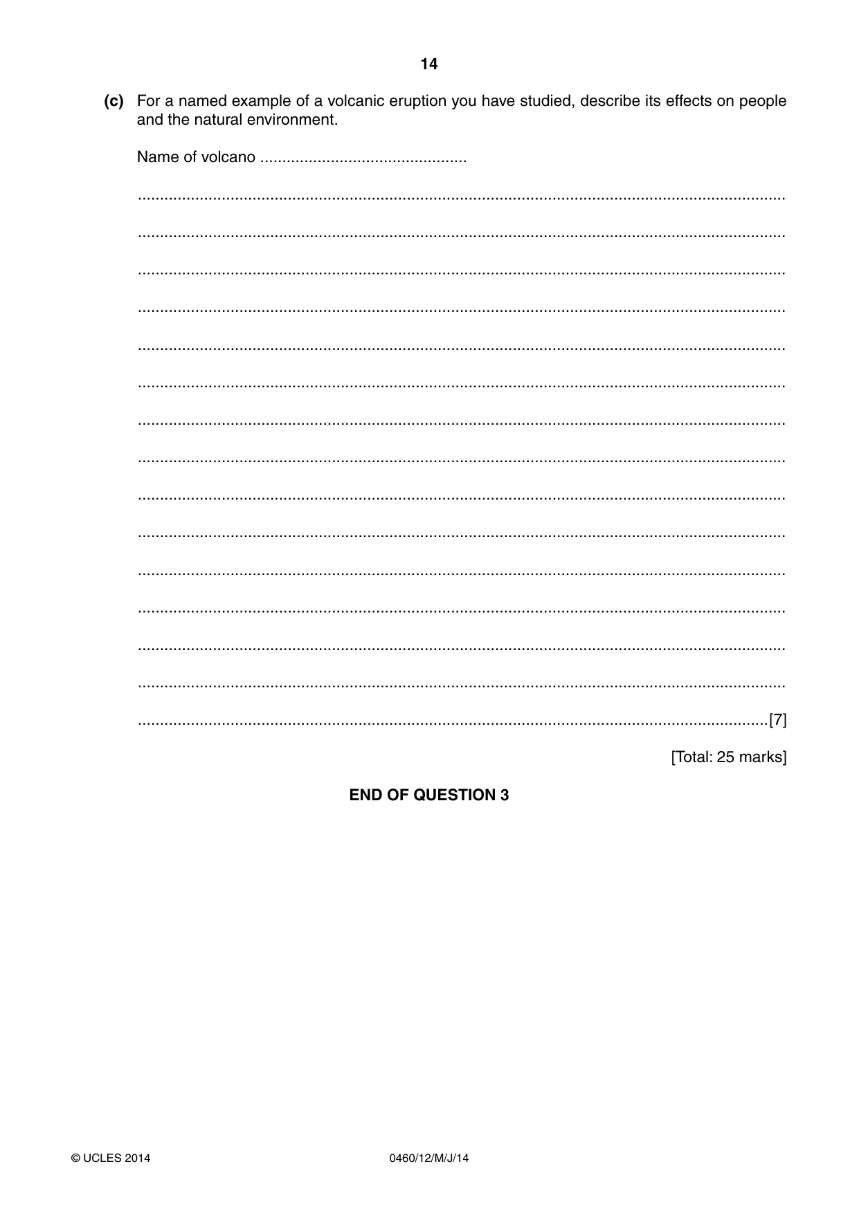 Cambridge IGCSE Geography 0460 2014 May/June Paper 1 · Variant 2 question paper, page 14 of 32