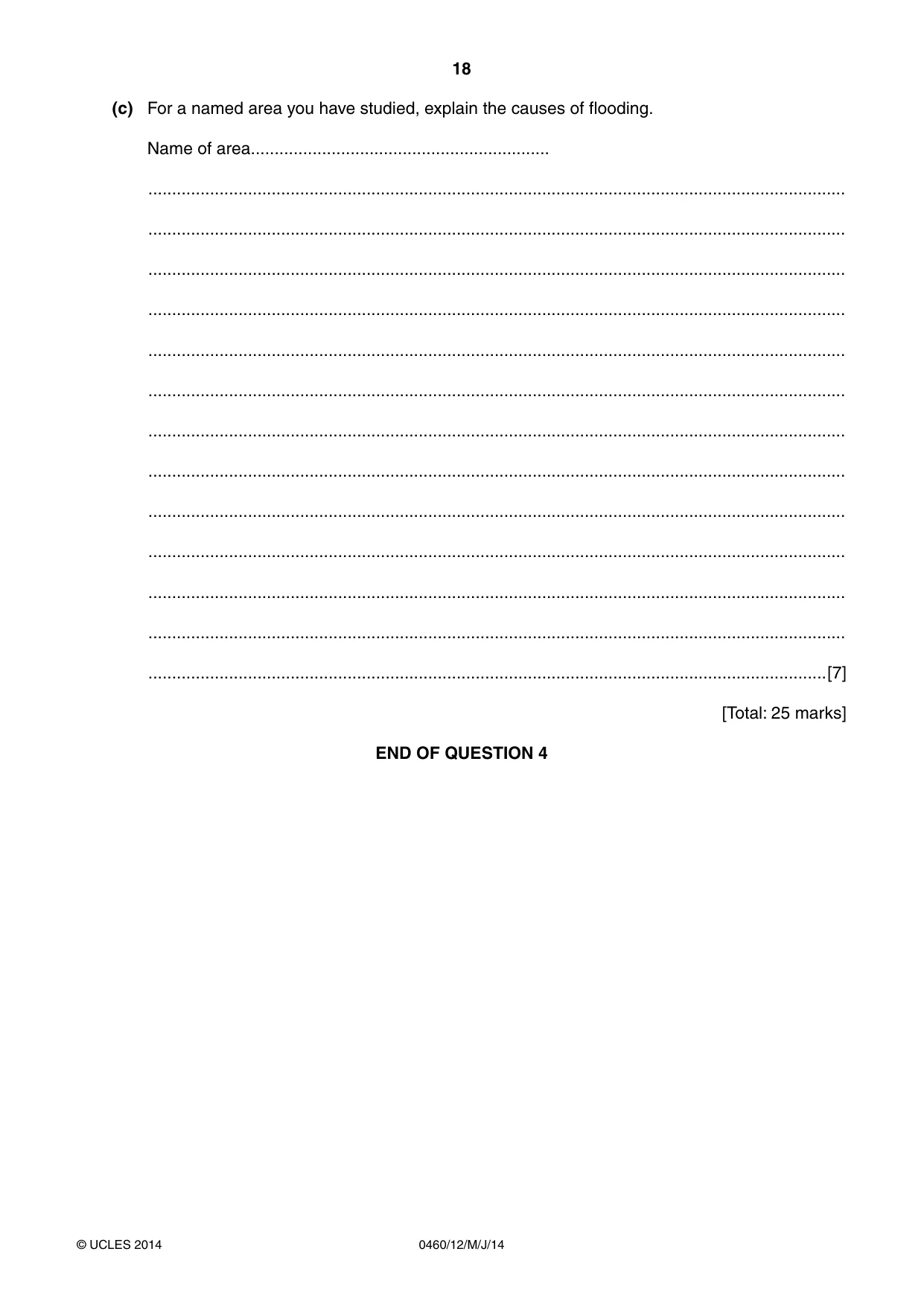 Cambridge IGCSE Geography 0460 2014 May/June Paper 1 · Variant 2 question paper, page 18 of 32