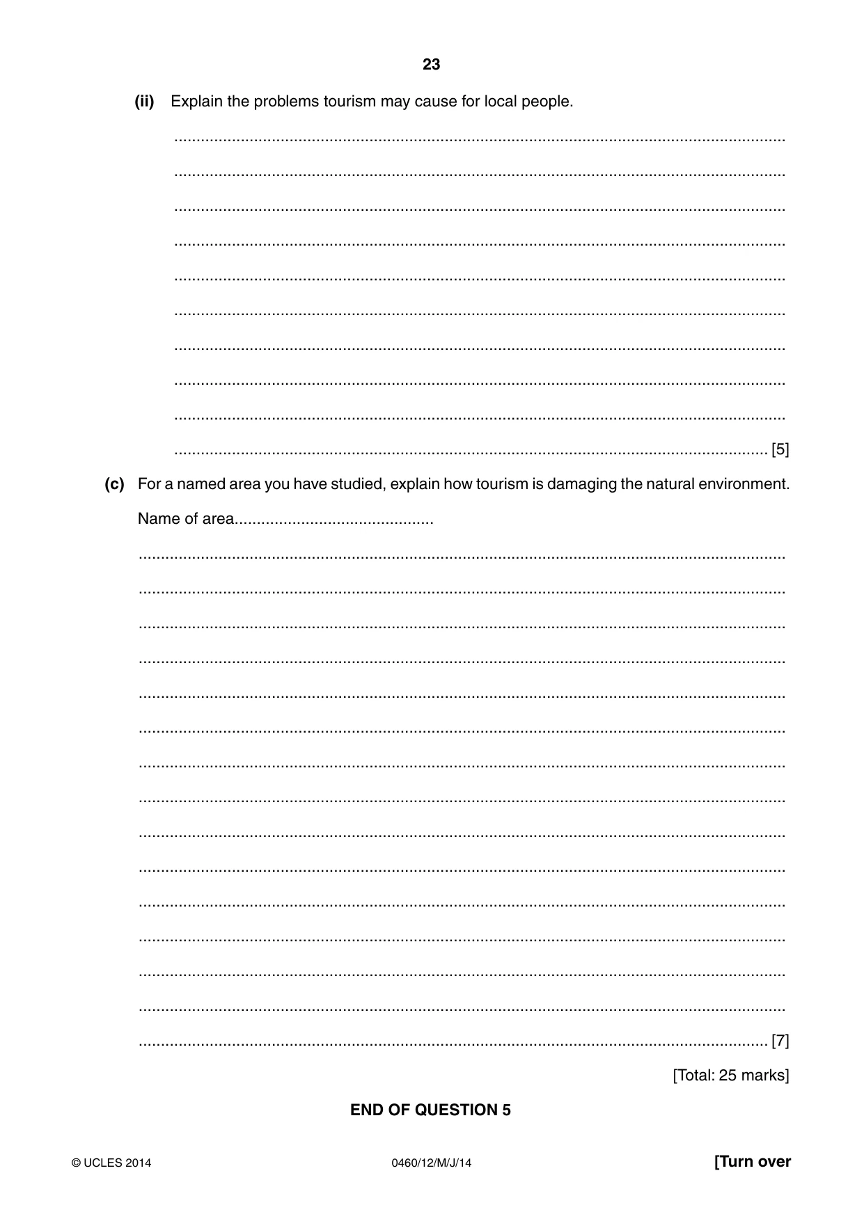 Cambridge IGCSE Geography 0460 2014 May/June Paper 1 · Variant 2 question paper, page 23 of 32