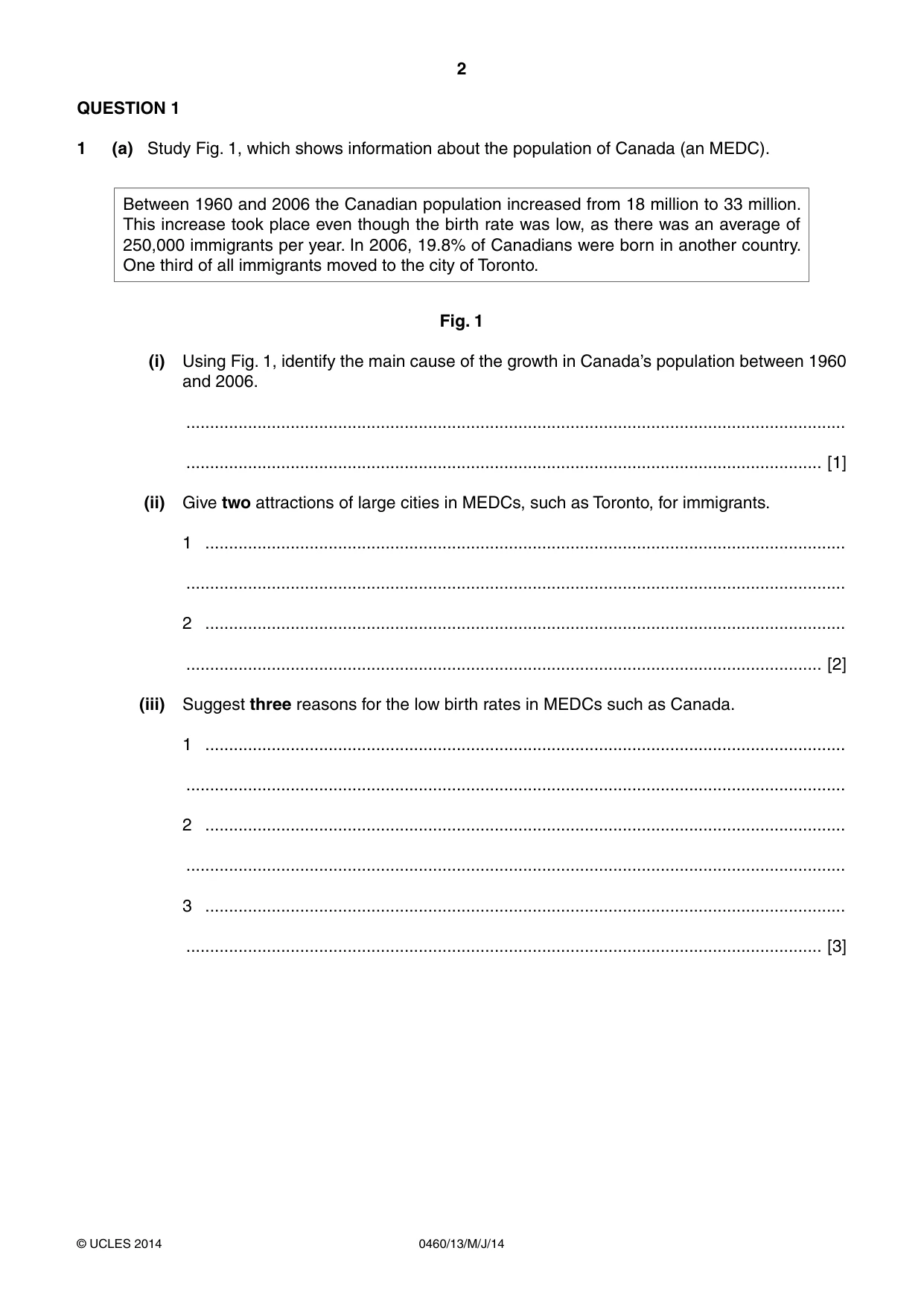 Cambridge IGCSE Geography 0460 2014 May/June Paper 1 · Variant 3 question paper, page 2 of 28