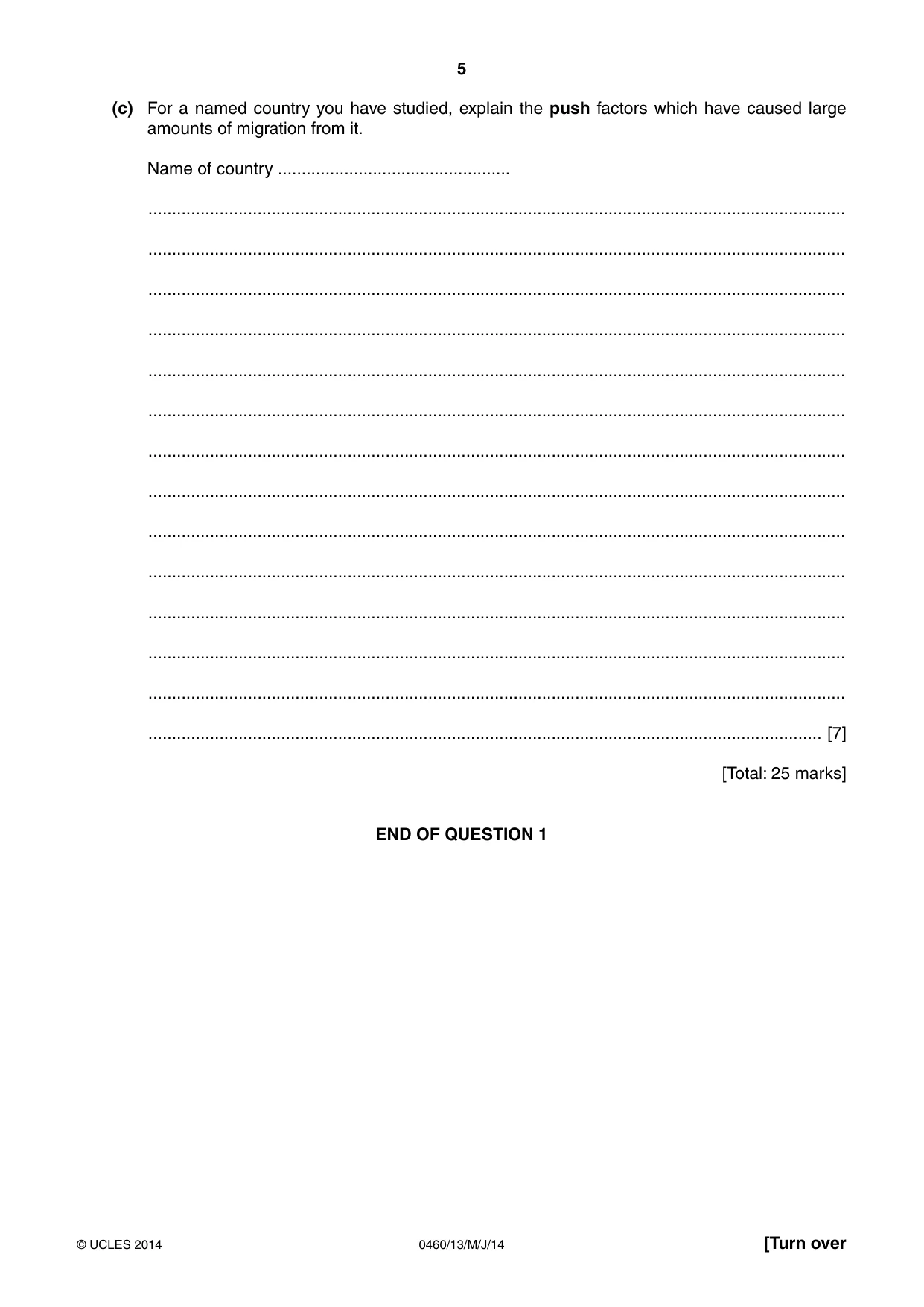 Cambridge IGCSE Geography 0460 2014 May/June Paper 1 · Variant 3 question paper, page 5 of 28
