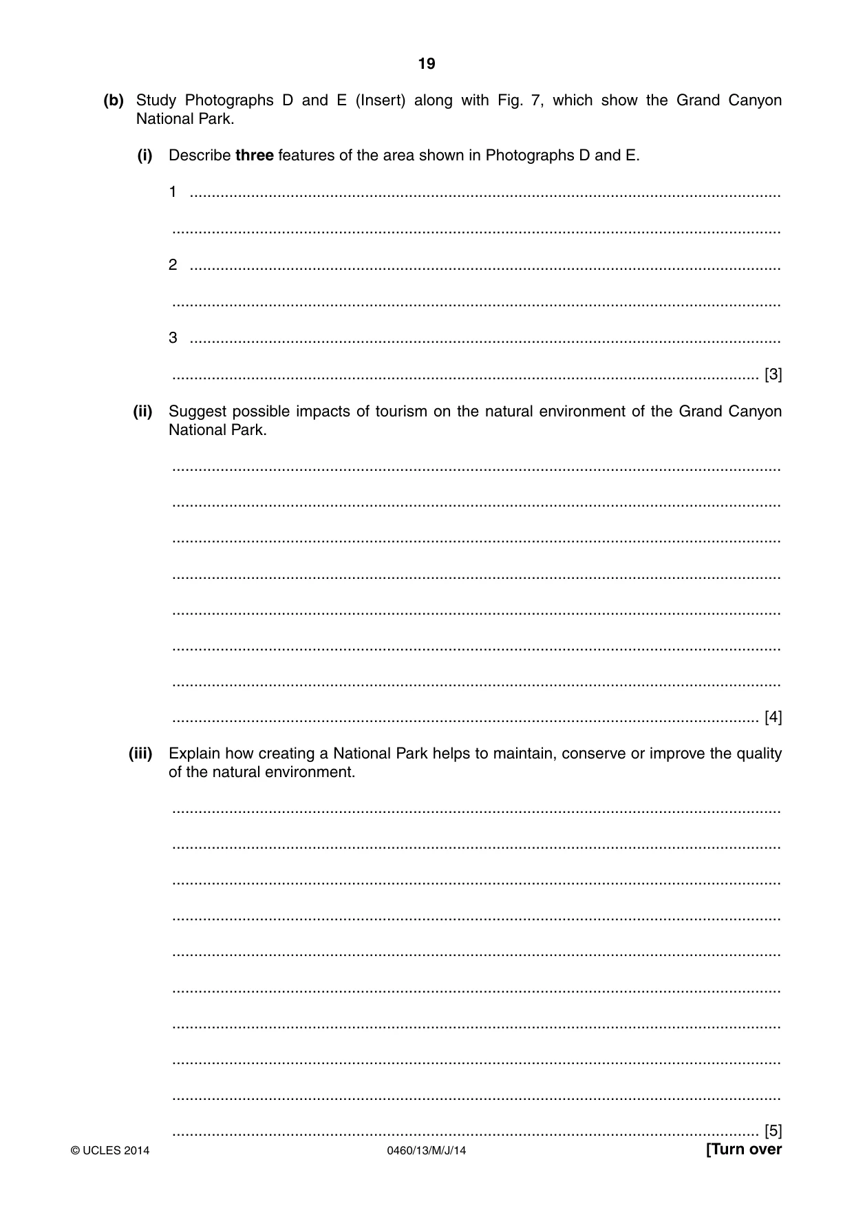 Cambridge IGCSE Geography 0460 2014 May/June Paper 1 · Variant 3 question paper, page 19 of 28