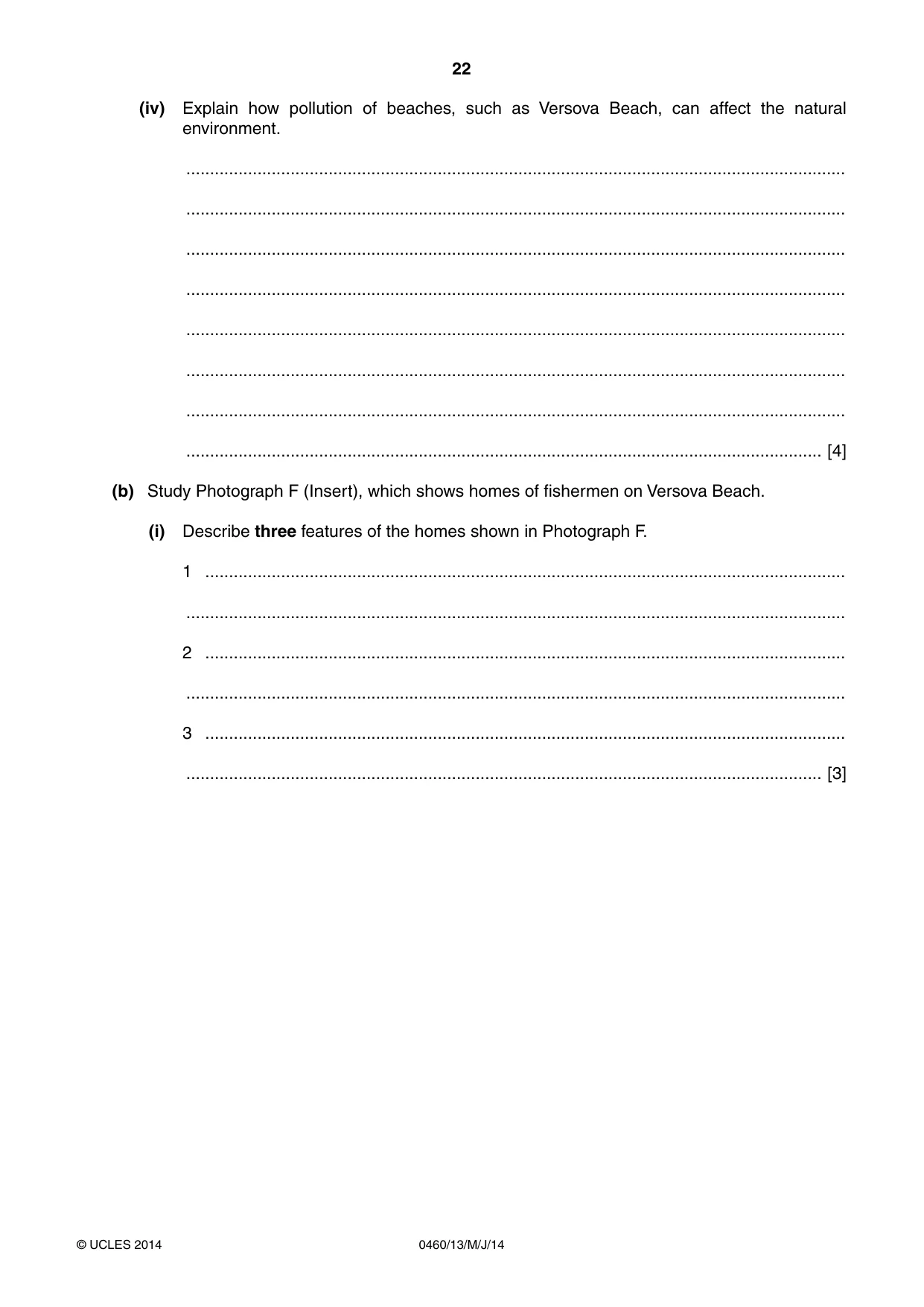 Cambridge IGCSE Geography 0460 2014 May/June Paper 1 · Variant 3 question paper, page 22 of 28
