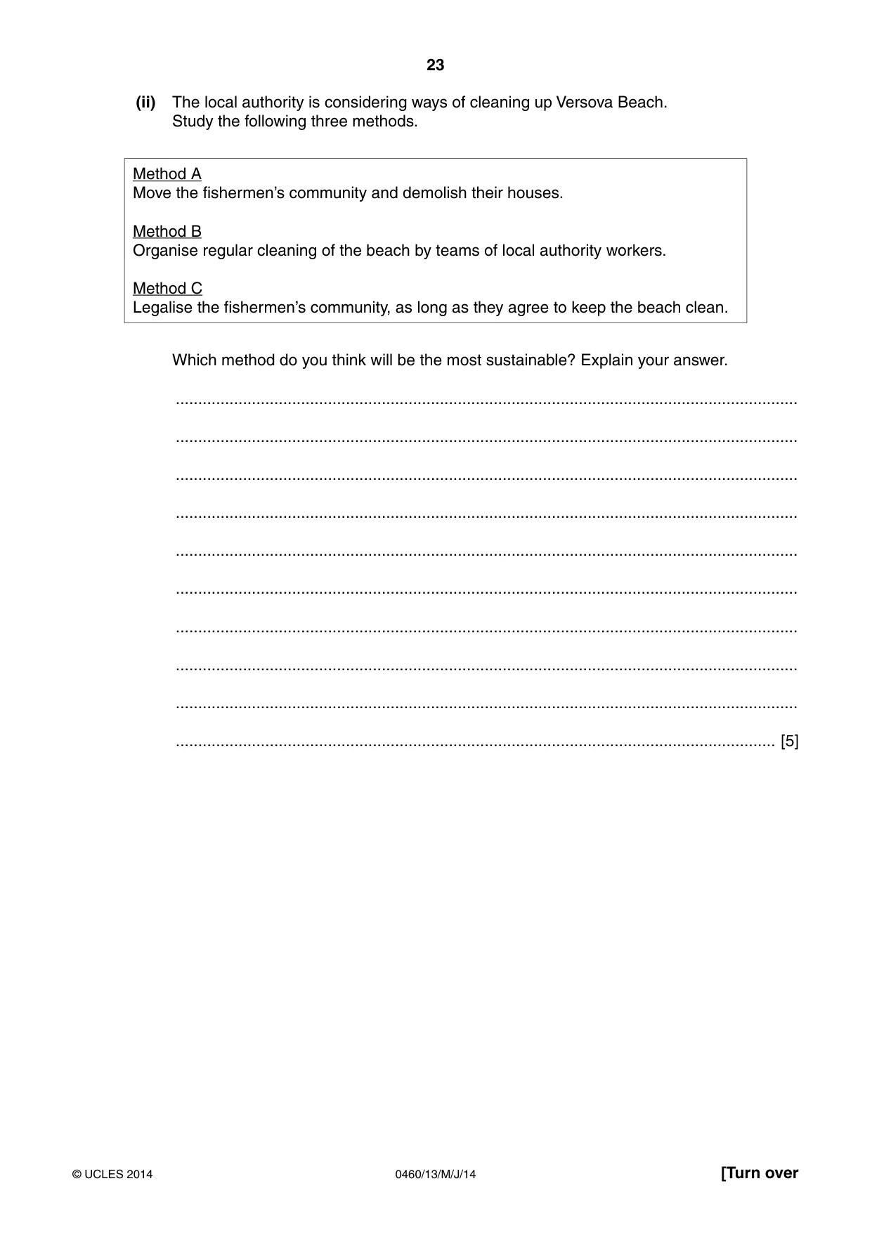 Cambridge IGCSE Geography 0460 2014 May/June Paper 1 · Variant 3 question paper, page 23 of 28