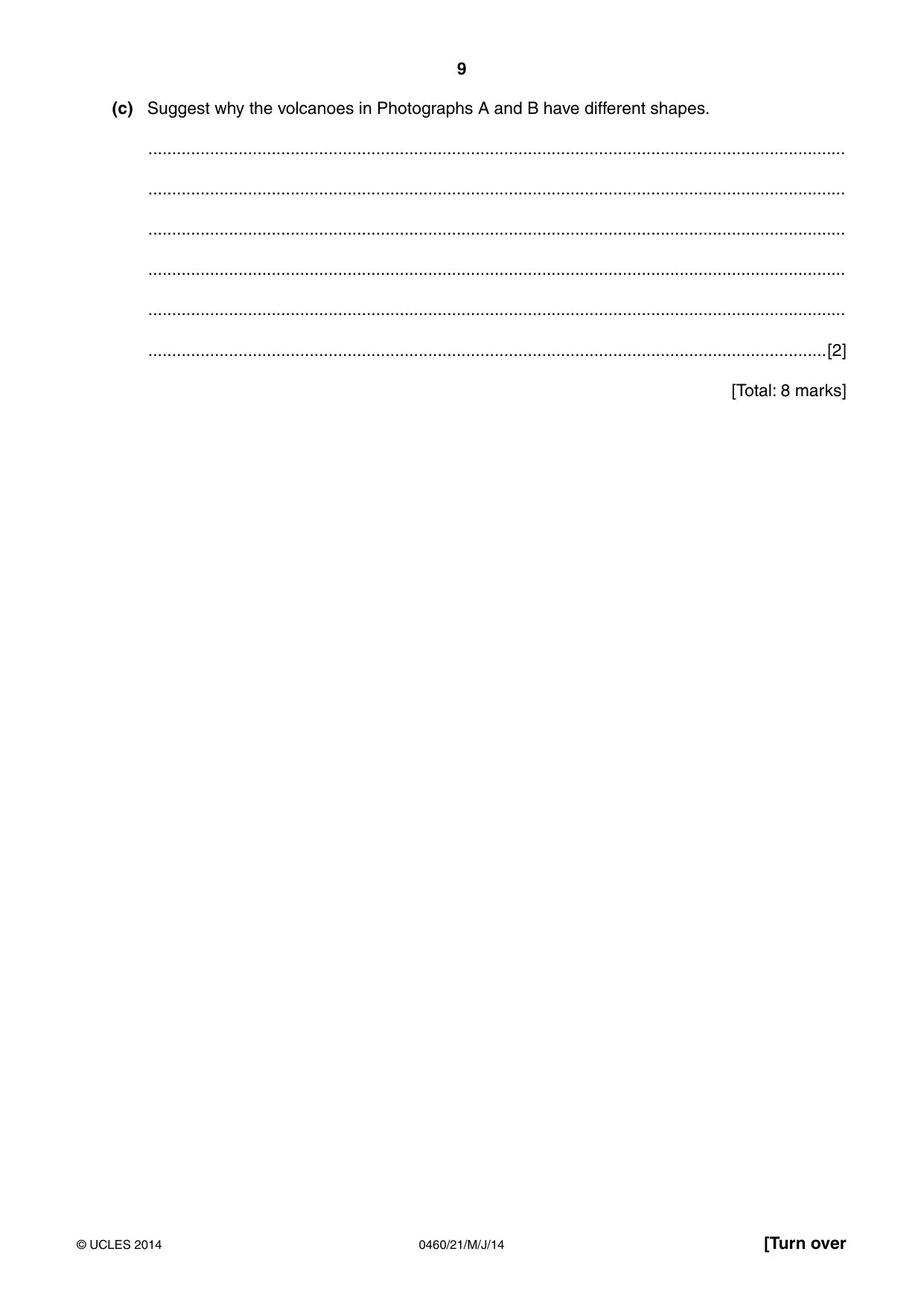 Cambridge IGCSE Geography 0460 2014 May/June Paper 2 · Variant 1 question paper, page 9 of 16