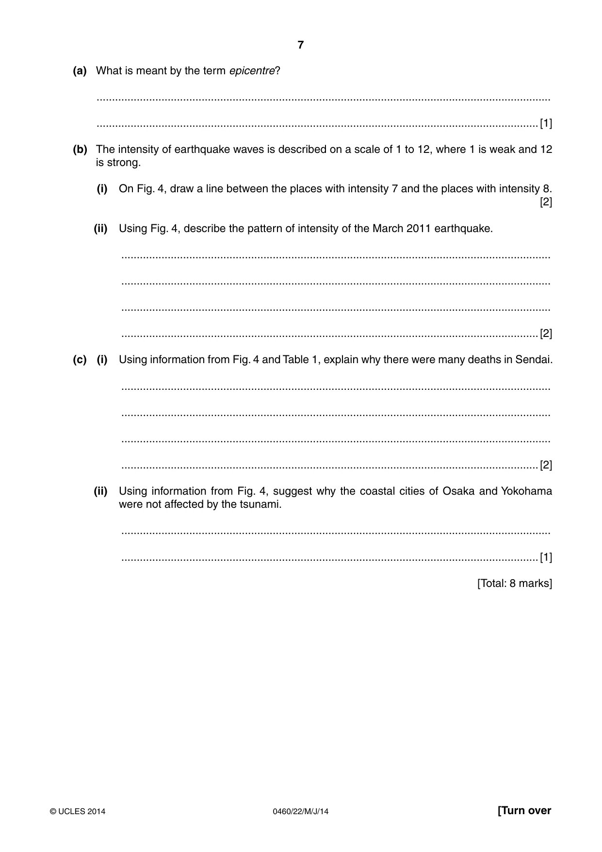 Cambridge IGCSE Geography 0460 2014 May/June Paper 2 · Variant 2 question paper, page 7 of 16