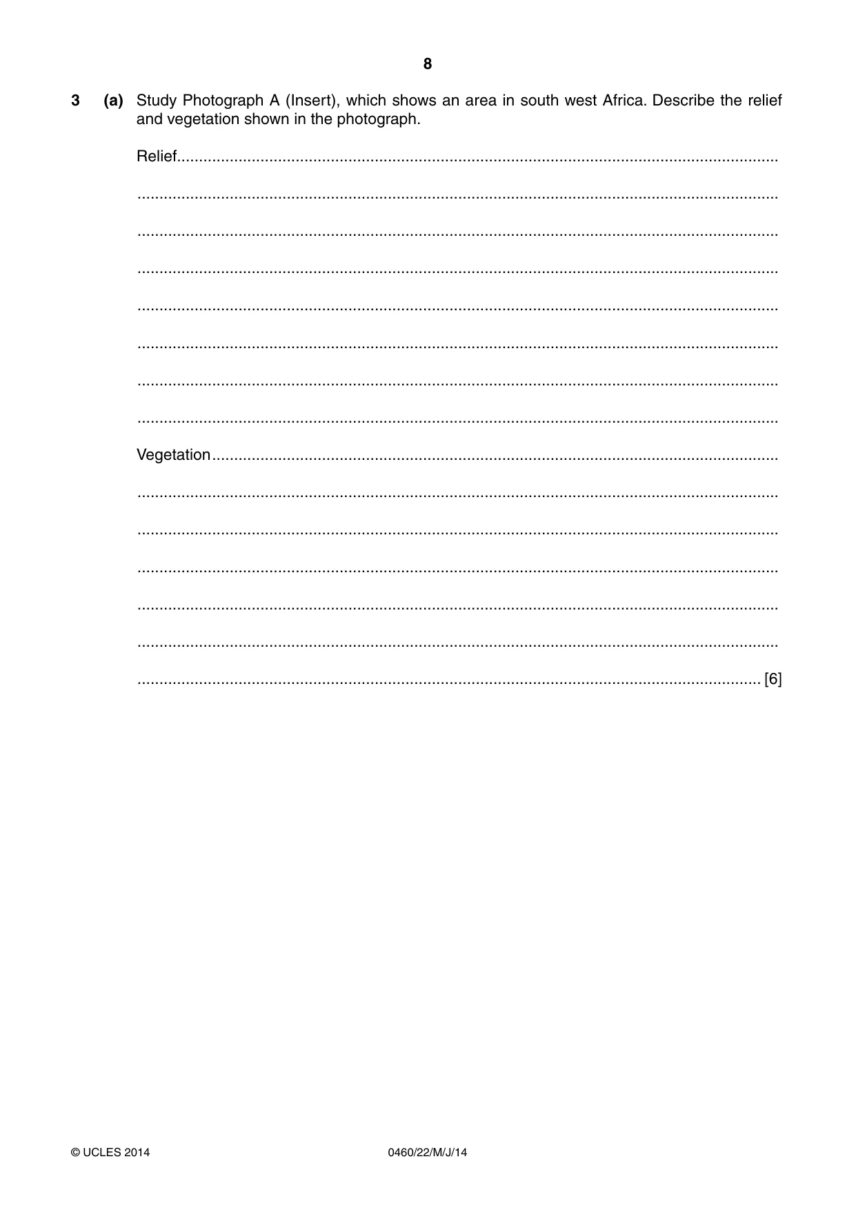 Cambridge IGCSE Geography 0460 2014 May/June Paper 2 · Variant 2 question paper, page 8 of 16