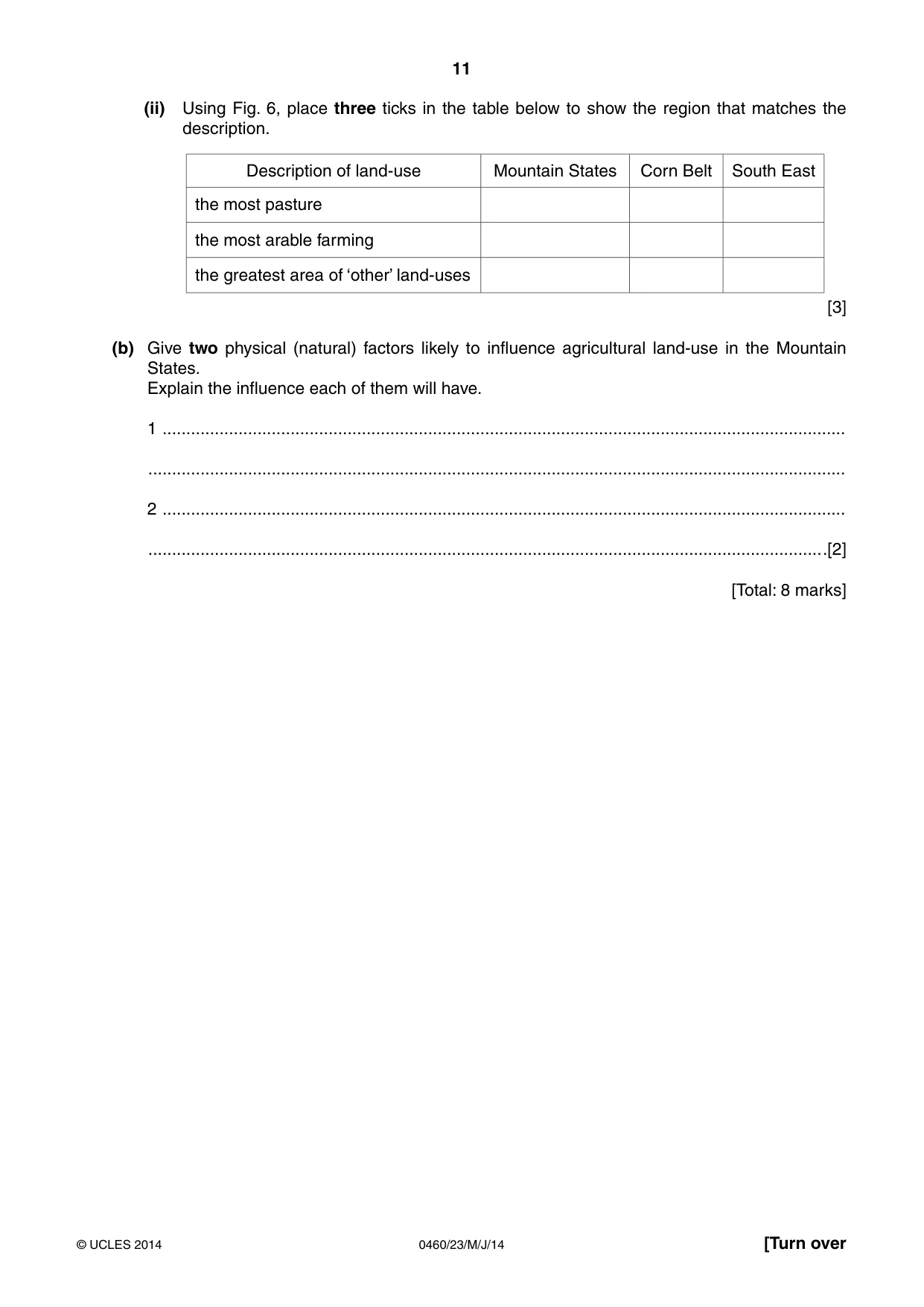 Cambridge IGCSE Geography 0460 2014 May/June Paper 2 · Variant 3 question paper, page 11 of 16
