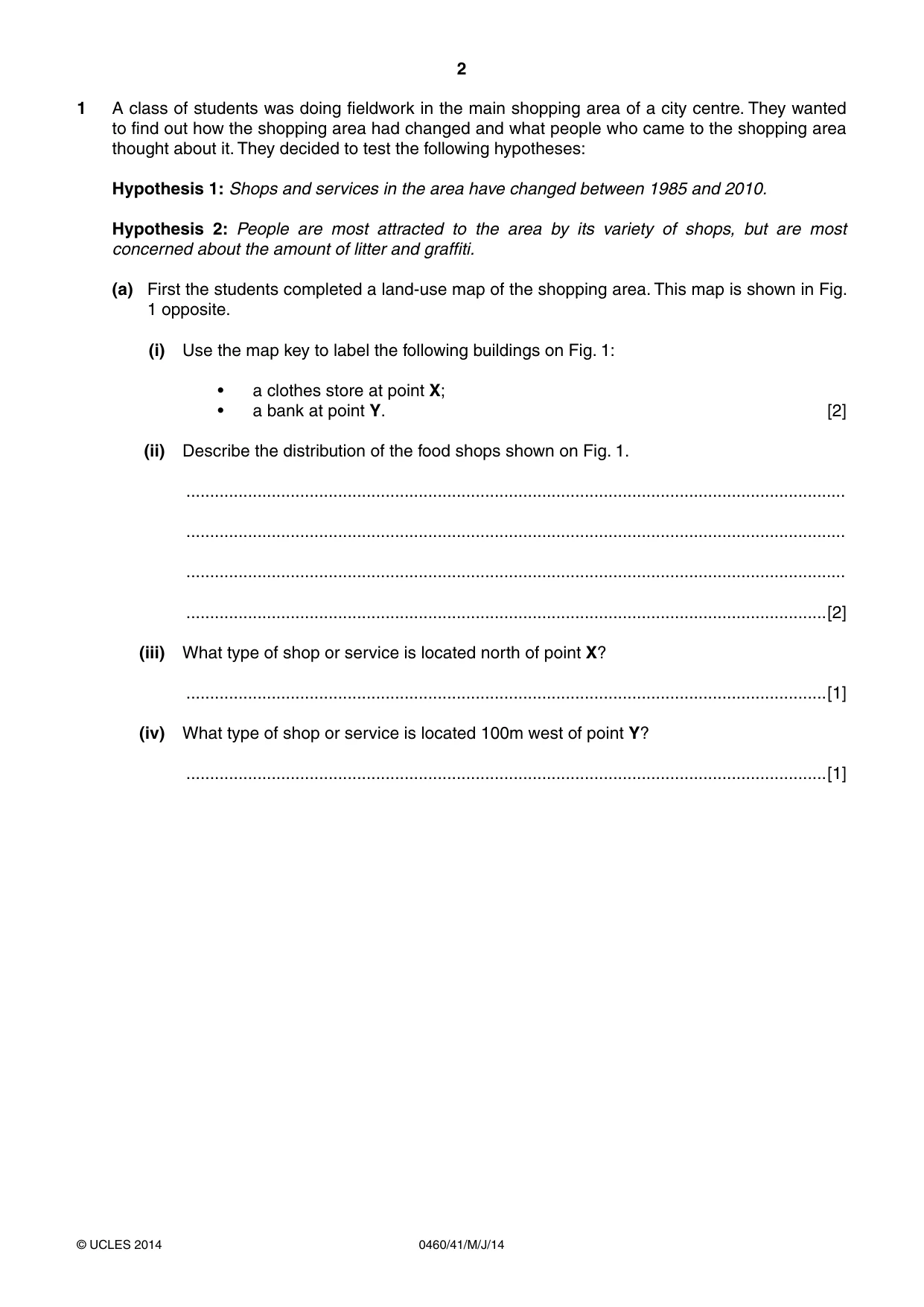 Cambridge IGCSE Geography 0460 2014 May/June Paper 4 · Variant 1 question paper, page 2 of 16