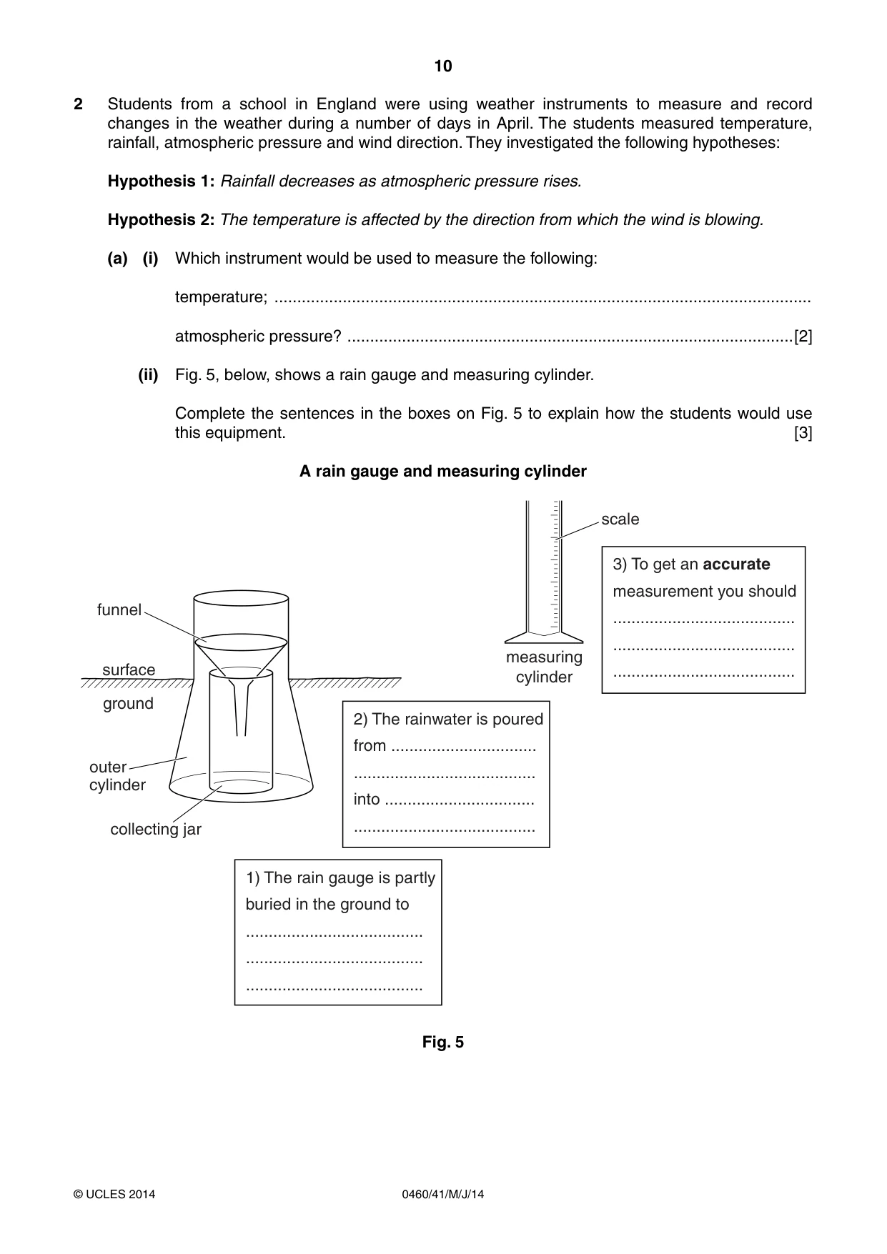 Cambridge IGCSE Geography 0460 2014 May/June Paper 4 · Variant 1 question paper, page 10 of 16
