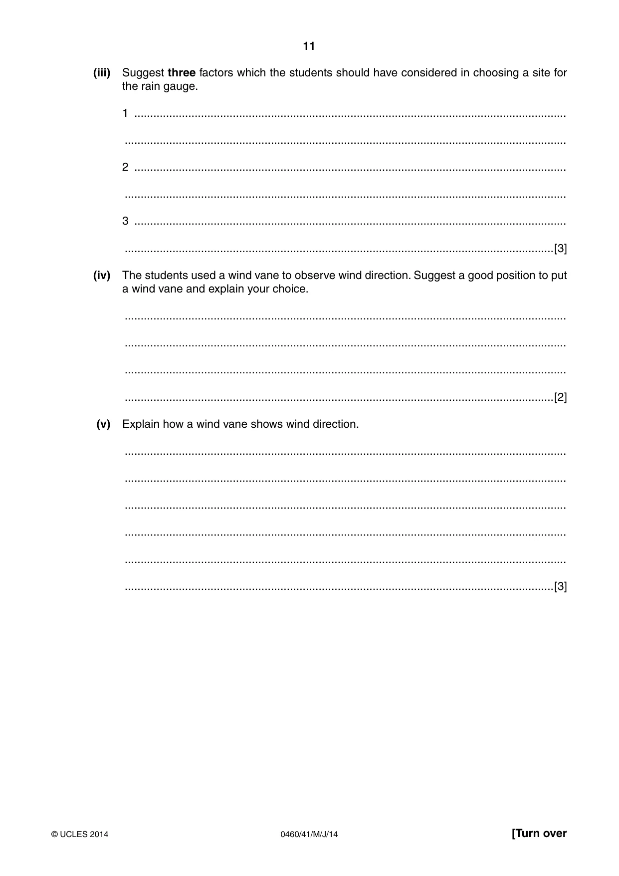 Cambridge IGCSE Geography 0460 2014 May/June Paper 4 · Variant 1 question paper, page 11 of 16