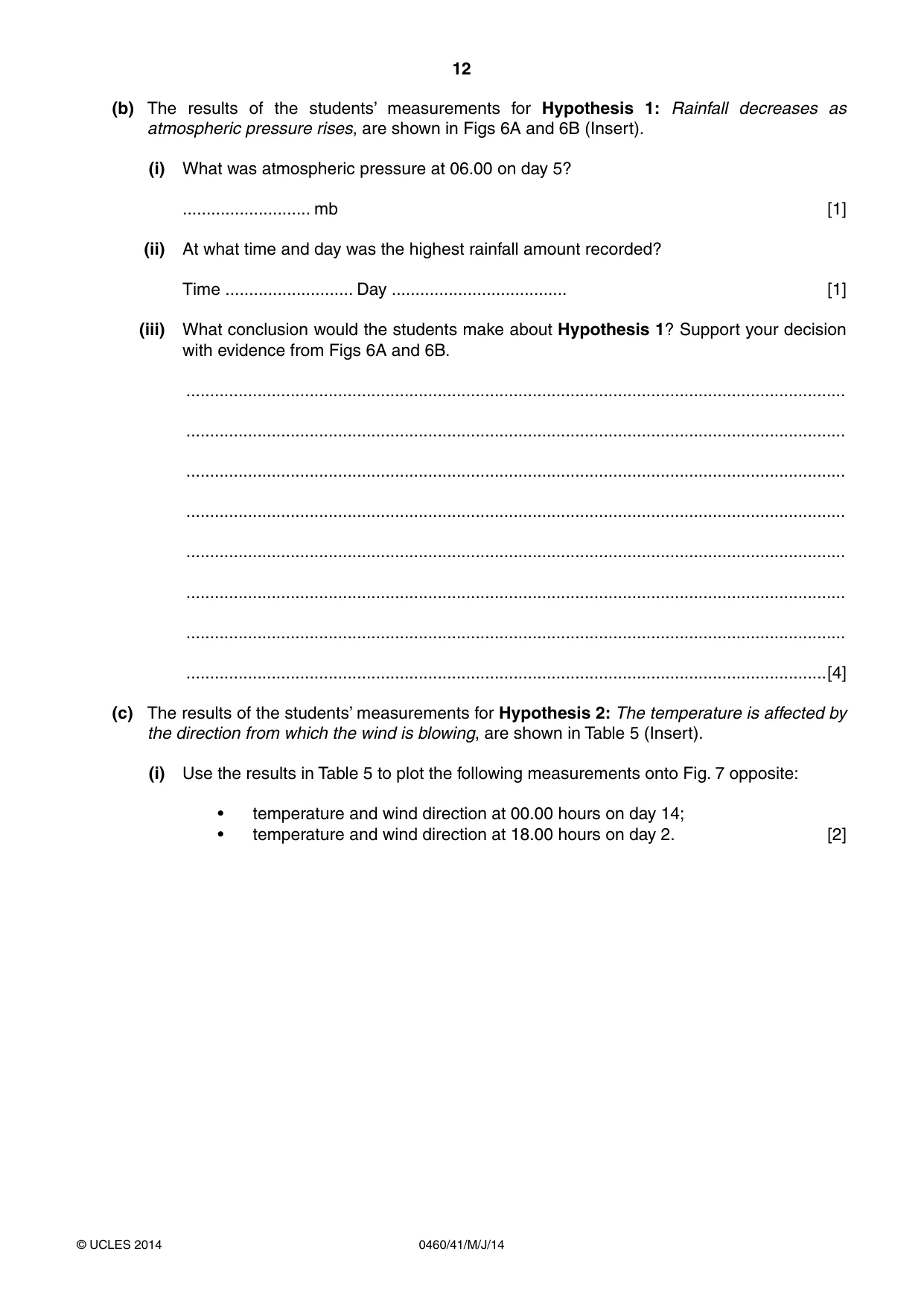 Cambridge IGCSE Geography 0460 2014 May/June Paper 4 · Variant 1 question paper, page 12 of 16