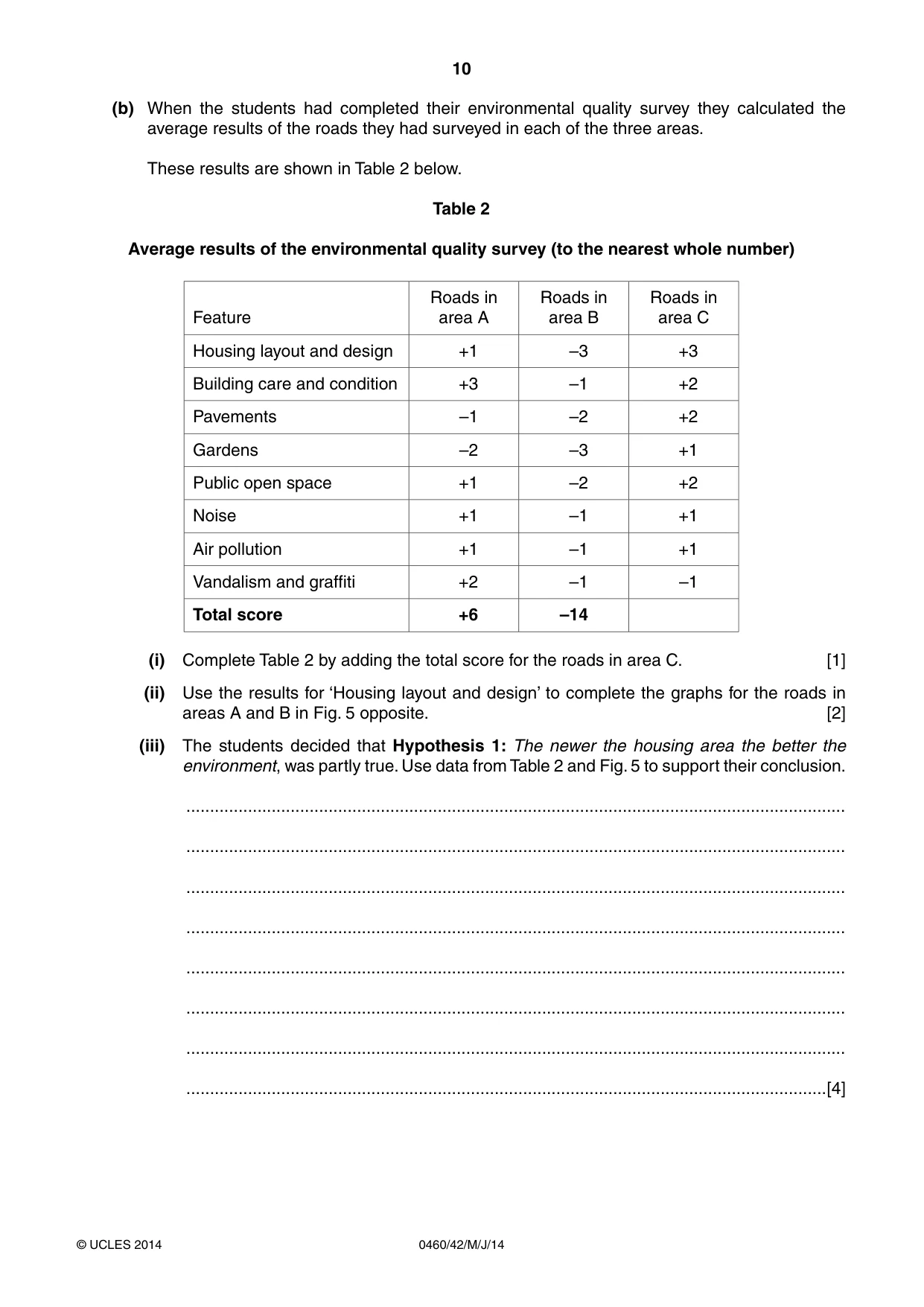 Cambridge IGCSE Geography 0460 2014 May/June Paper 4 · Variant 2 question paper, page 10 of 16