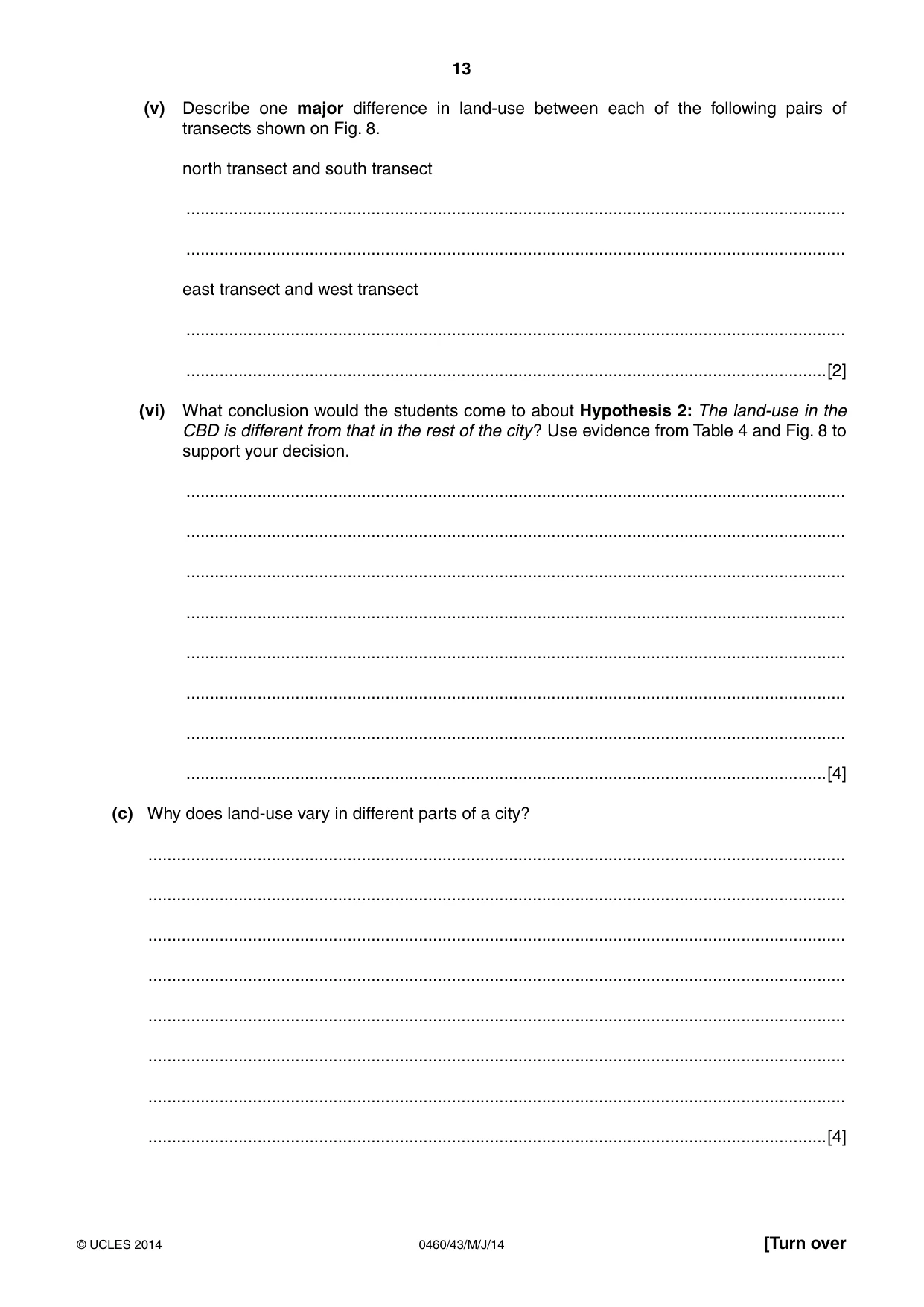 Cambridge IGCSE Geography 0460 2014 May/June Paper 4 · Variant 3 question paper, page 13 of 16