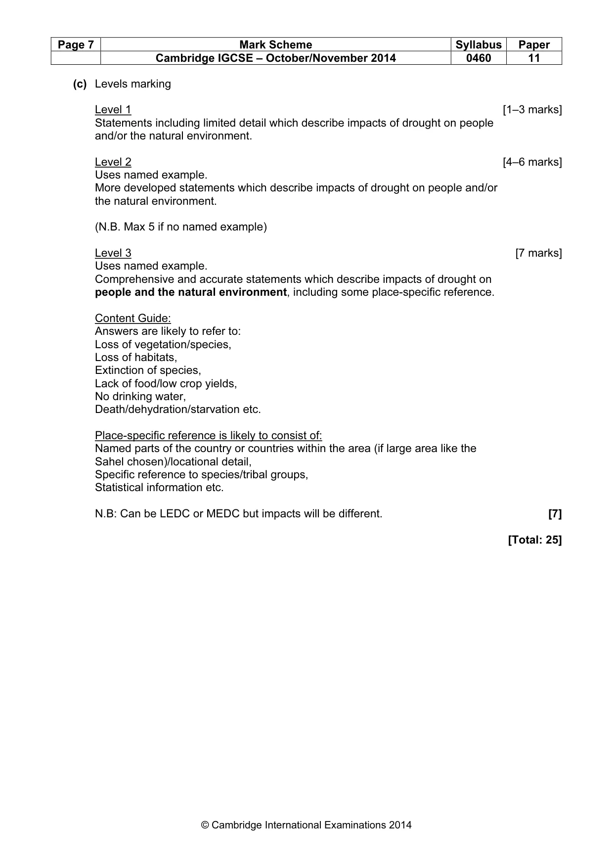 Mark scheme, page 7 of 13