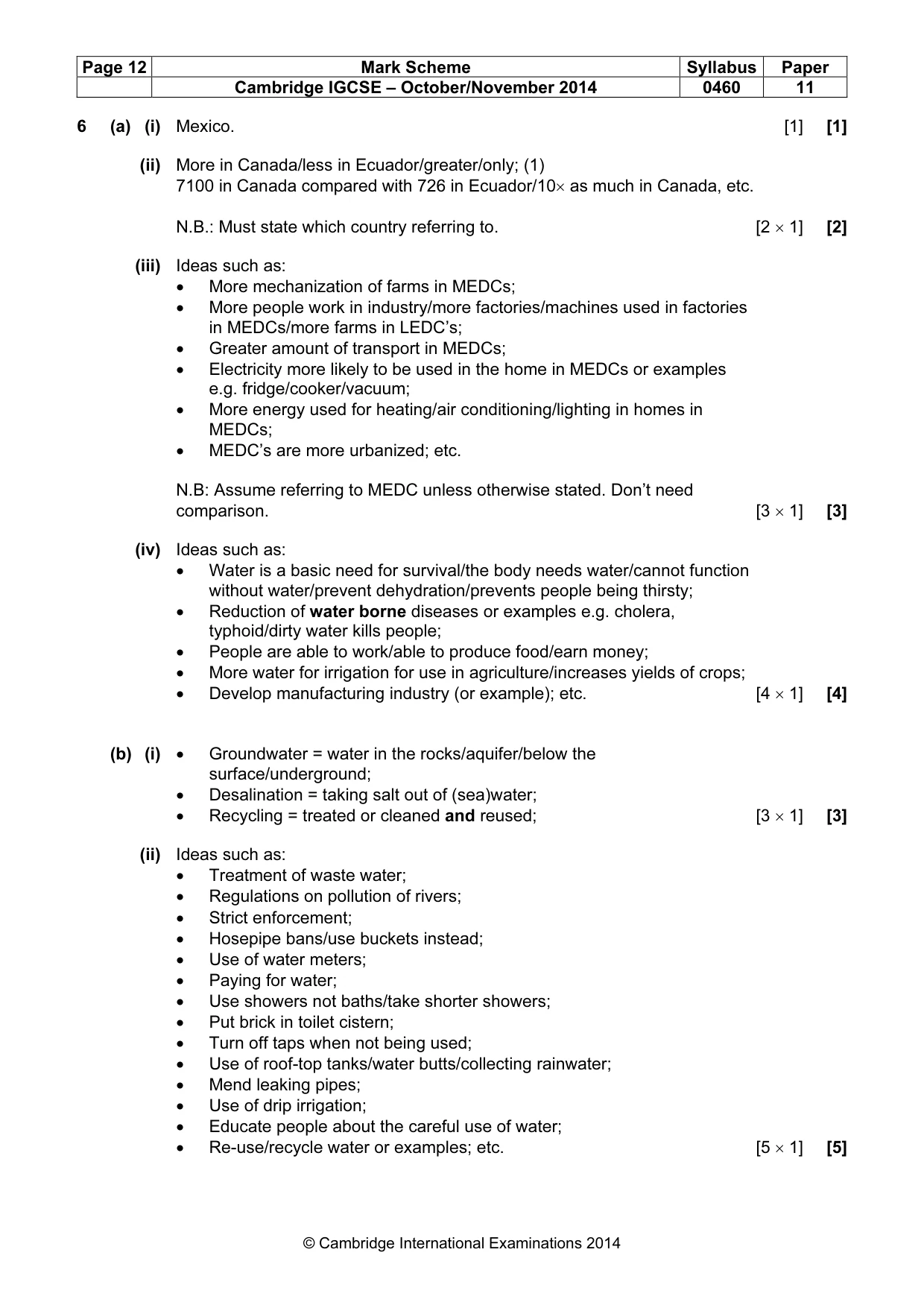 Mark scheme, page 12 of 13