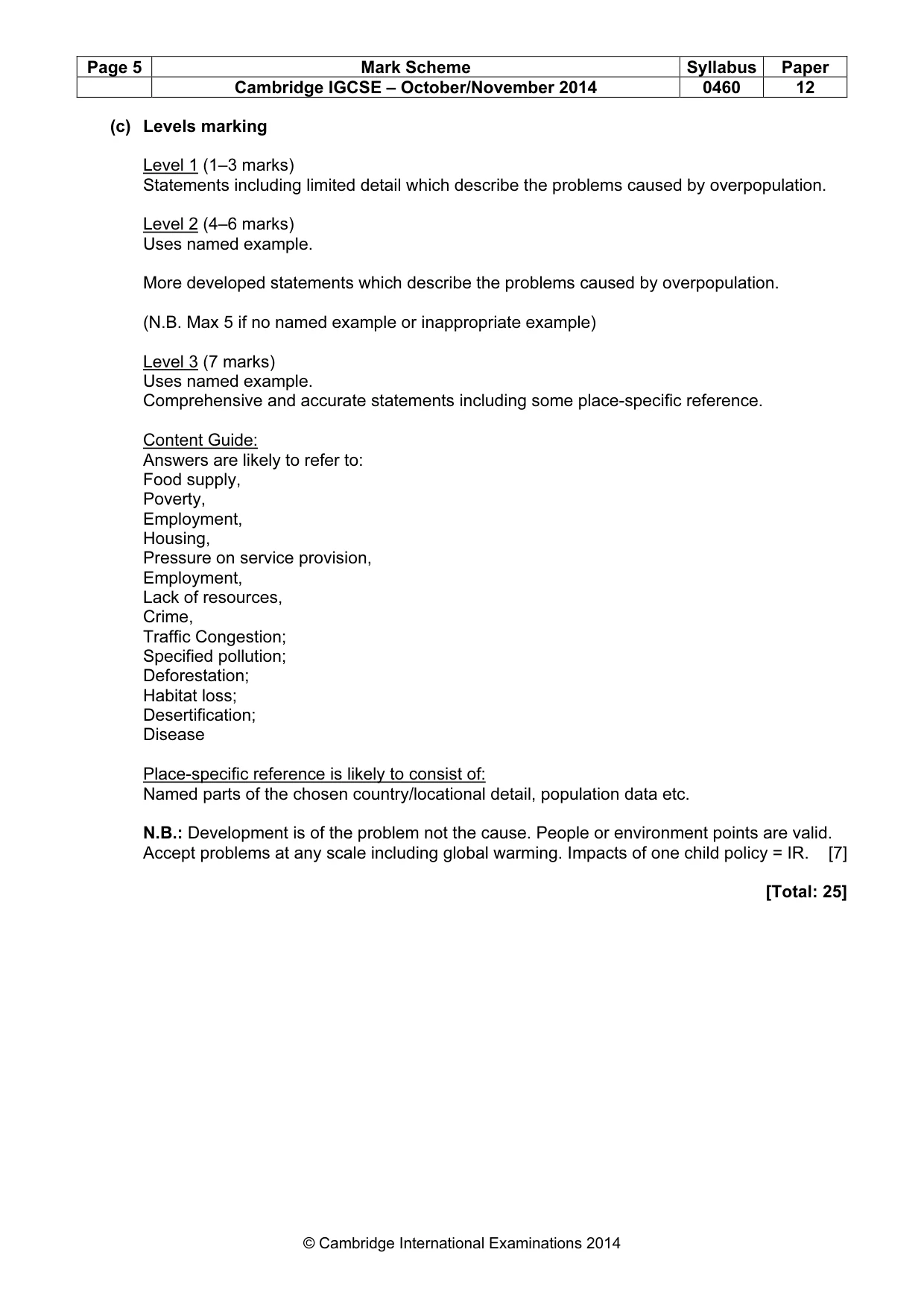 Mark scheme, page 5 of 18