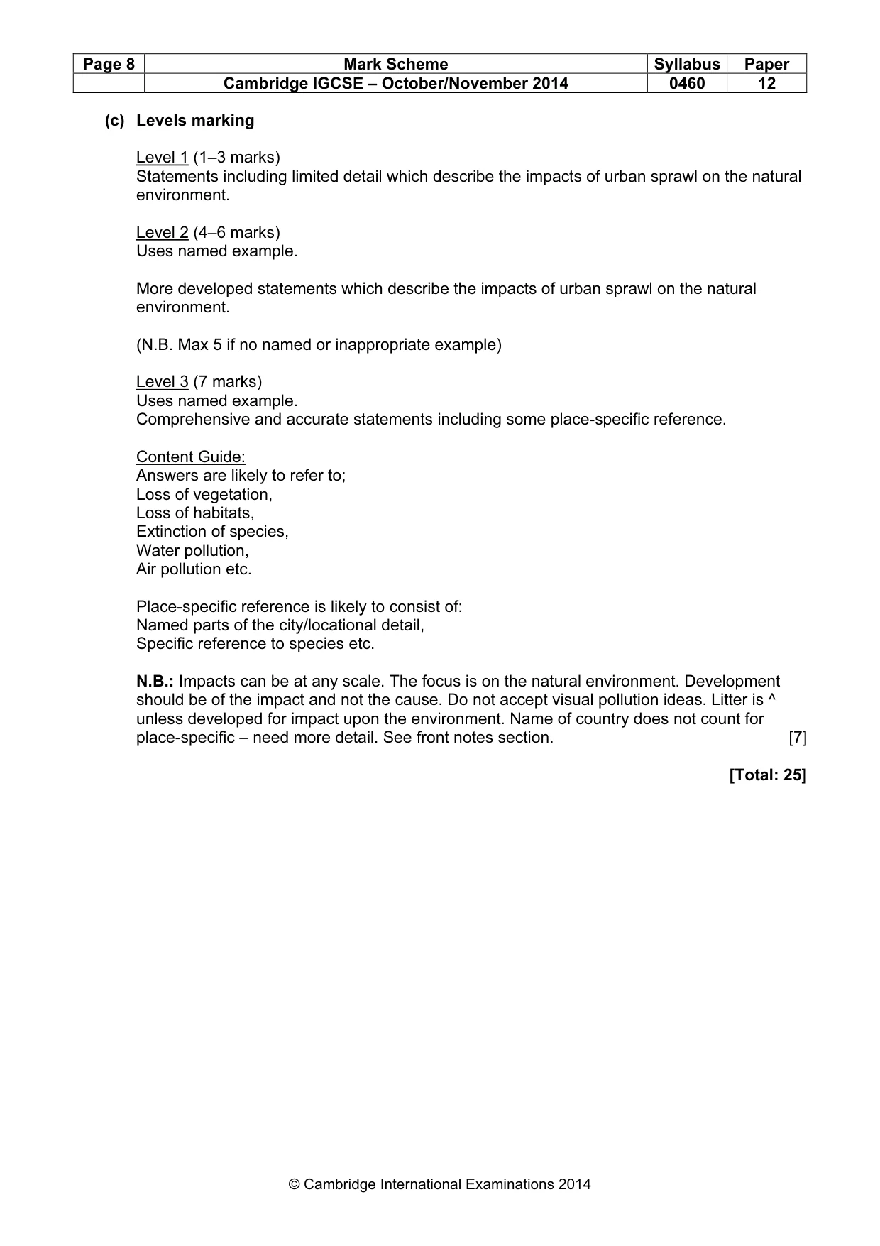 Mark scheme, page 8 of 18