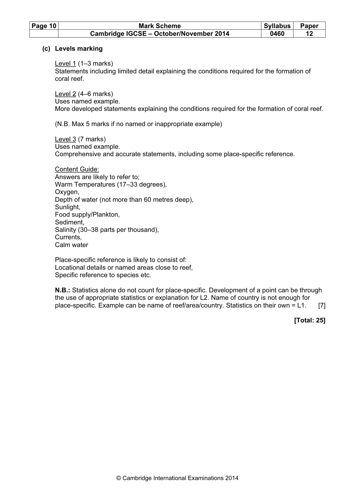 Mark scheme, page 10 of 18