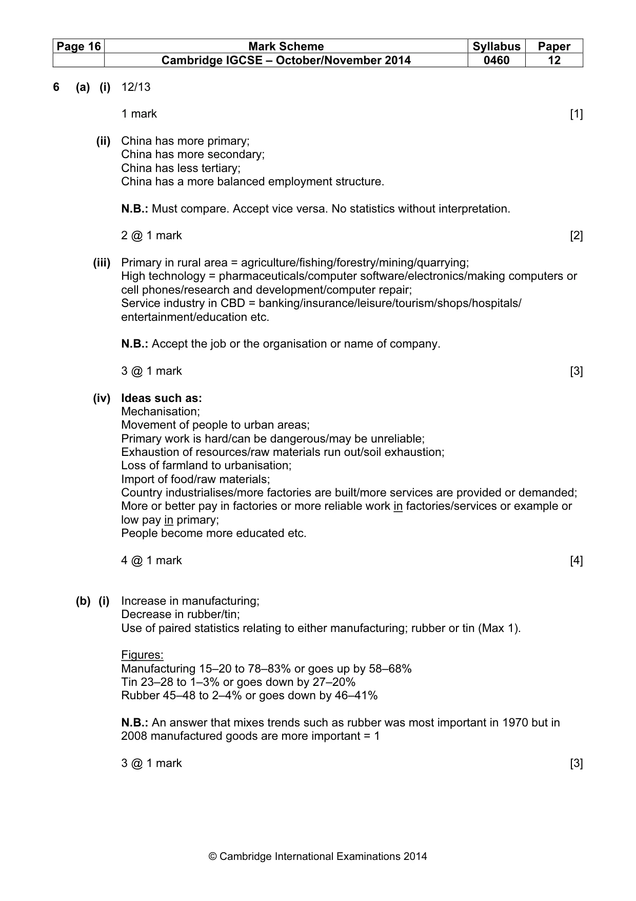 Mark scheme, page 16 of 18