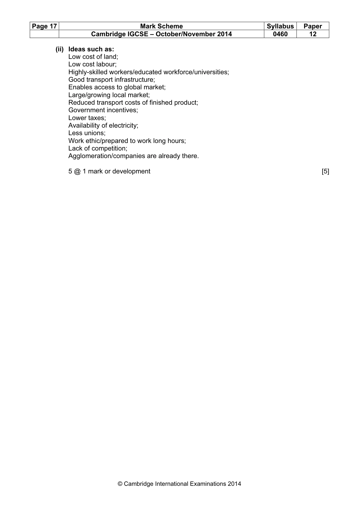 Mark scheme, page 17 of 18