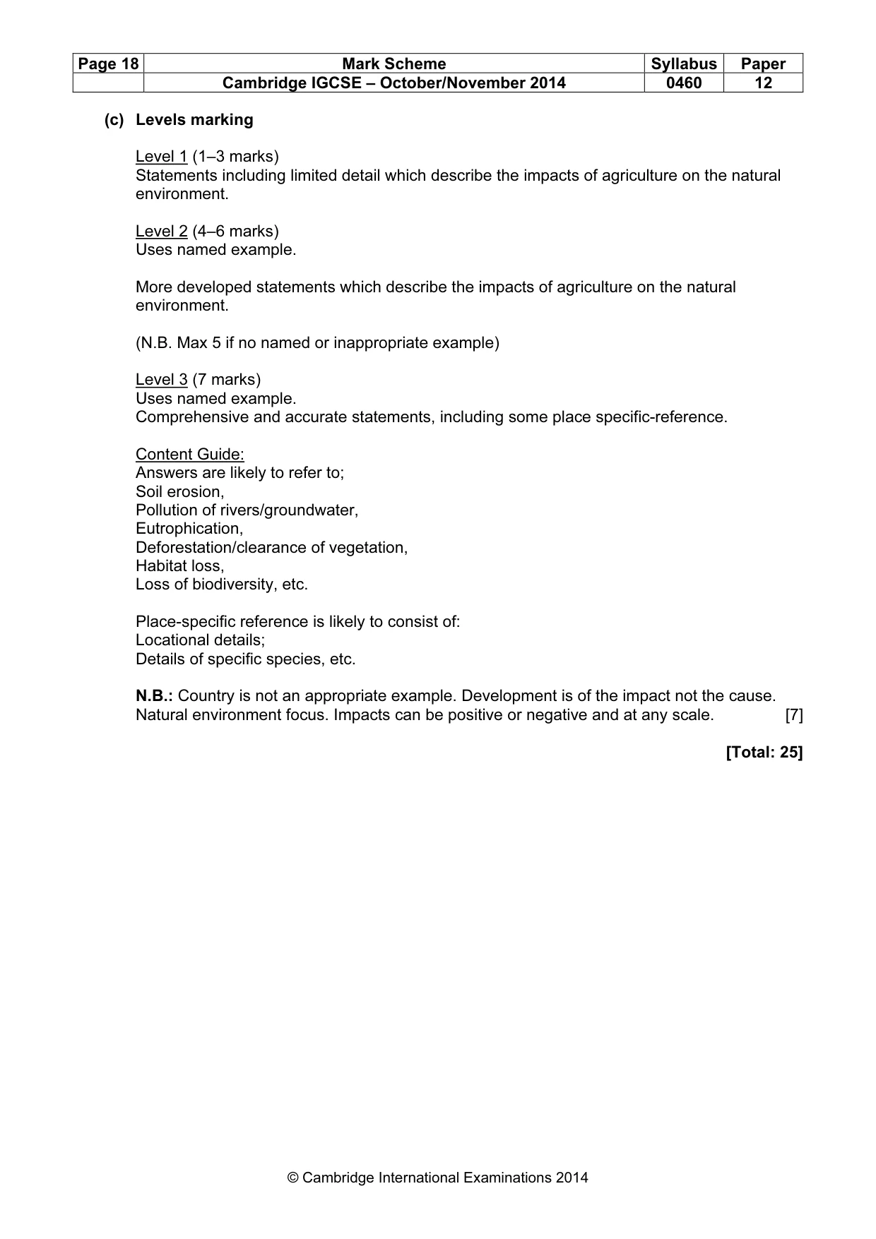 Mark scheme, page 18 of 18