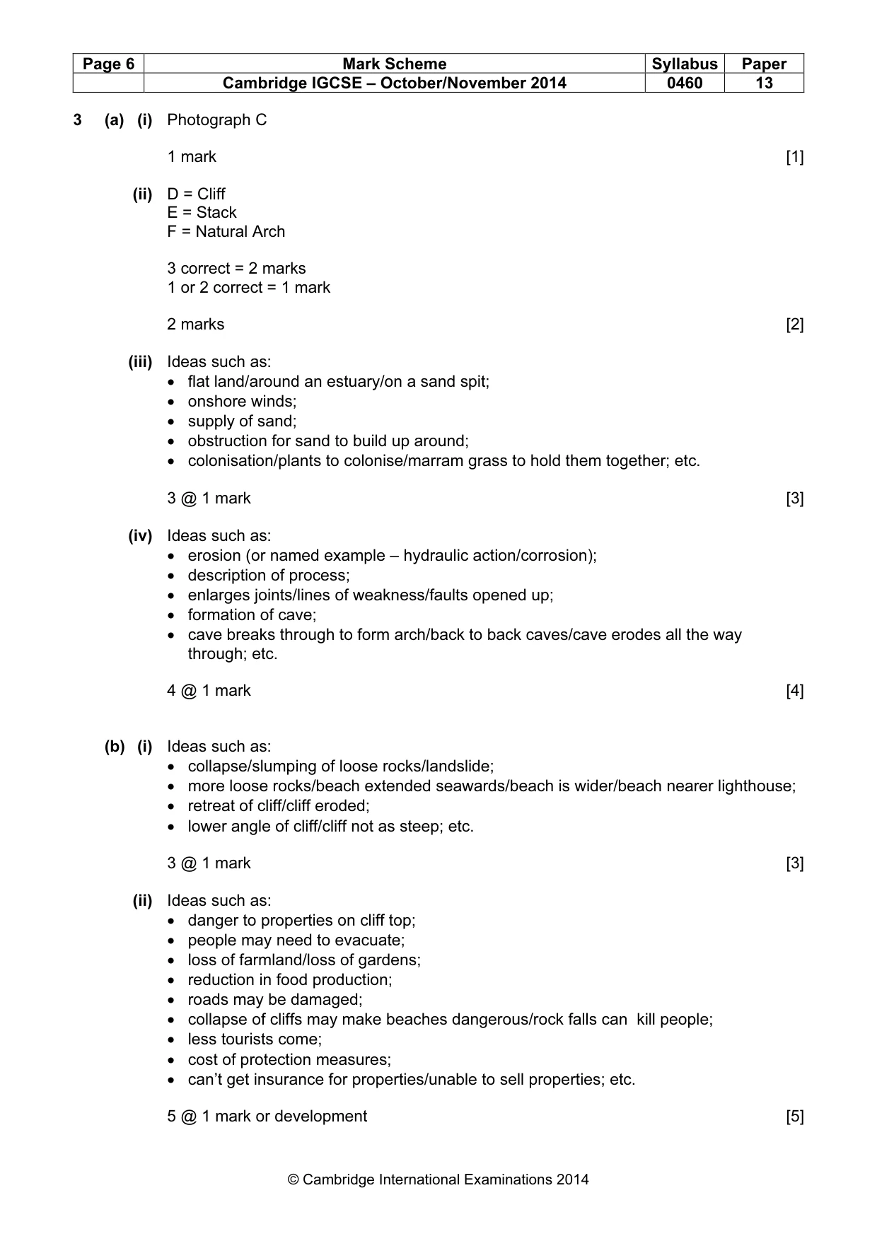 Mark scheme, page 6 of 13