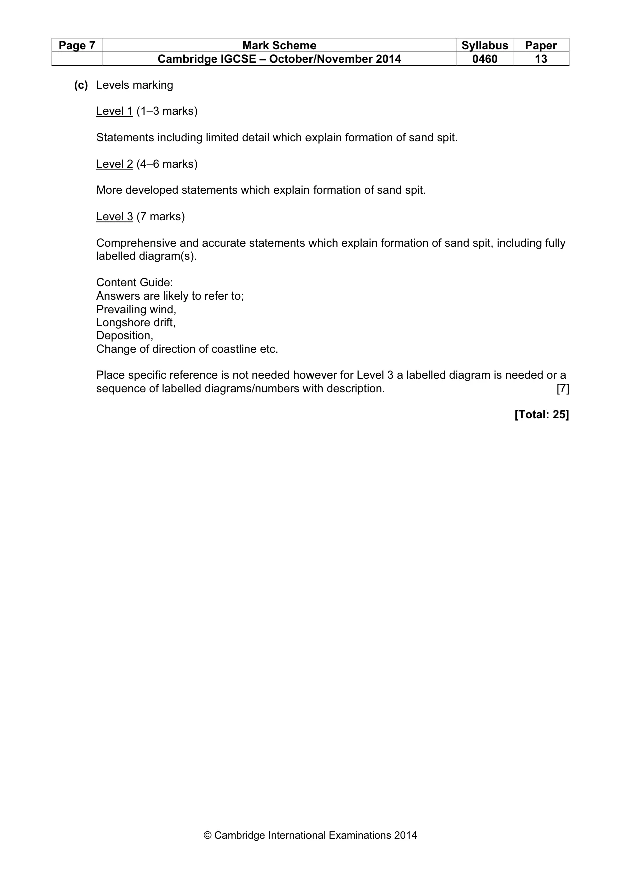Mark scheme, page 7 of 13