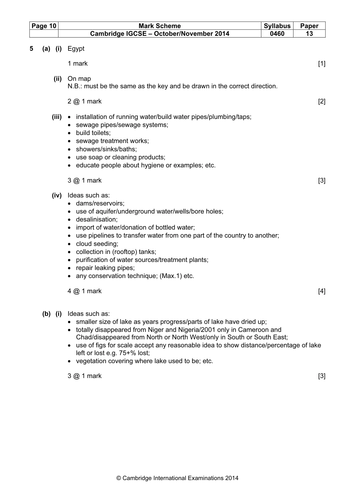 Mark scheme, page 10 of 13