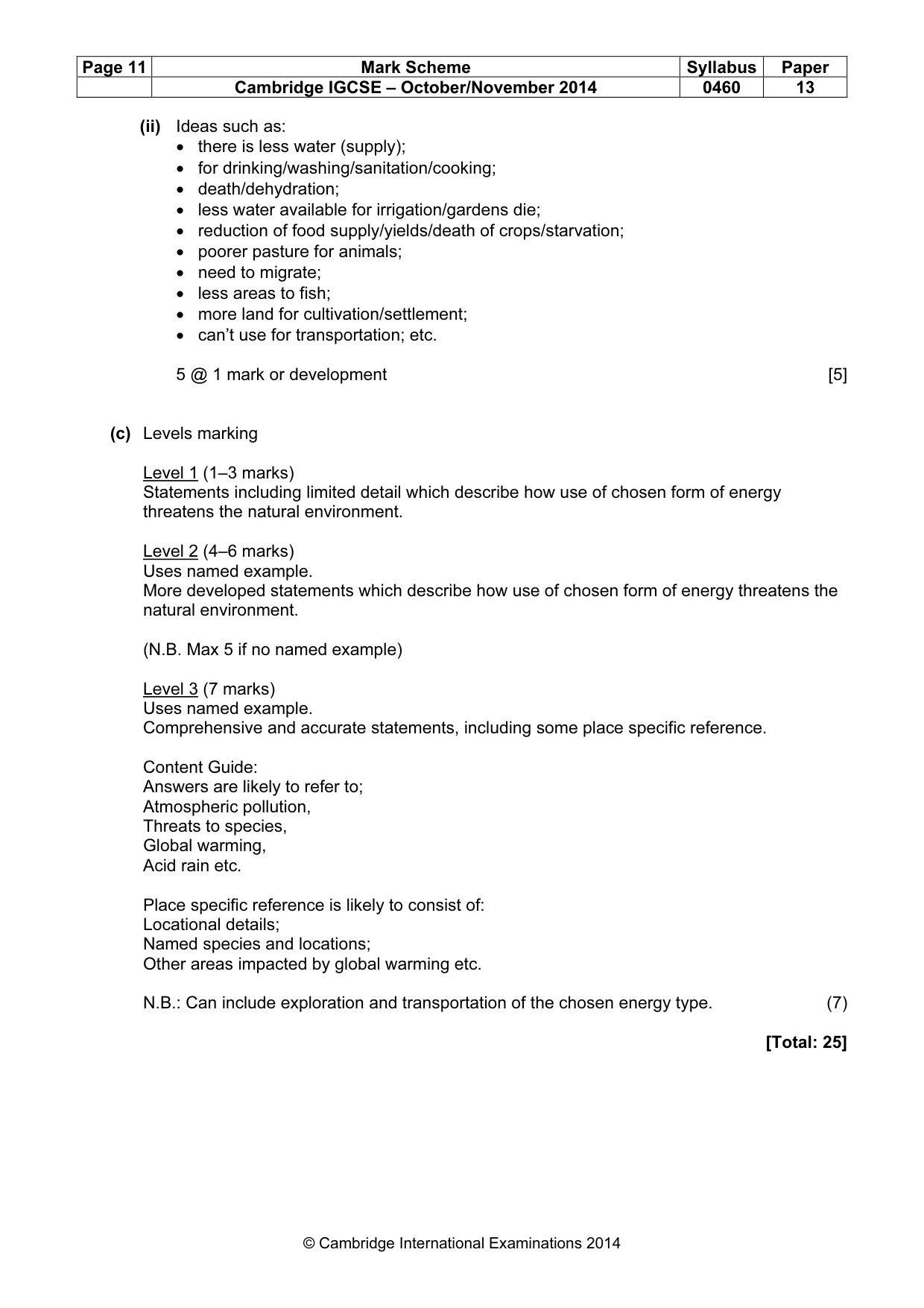 Mark scheme, page 11 of 13