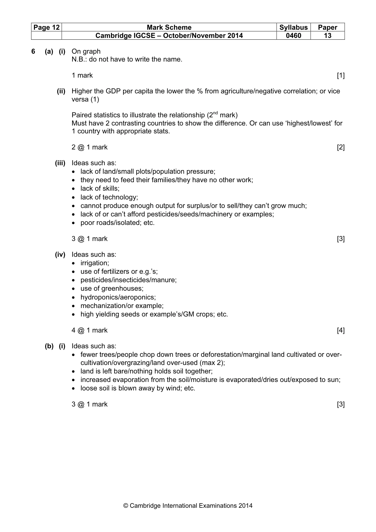 Mark scheme, page 12 of 13