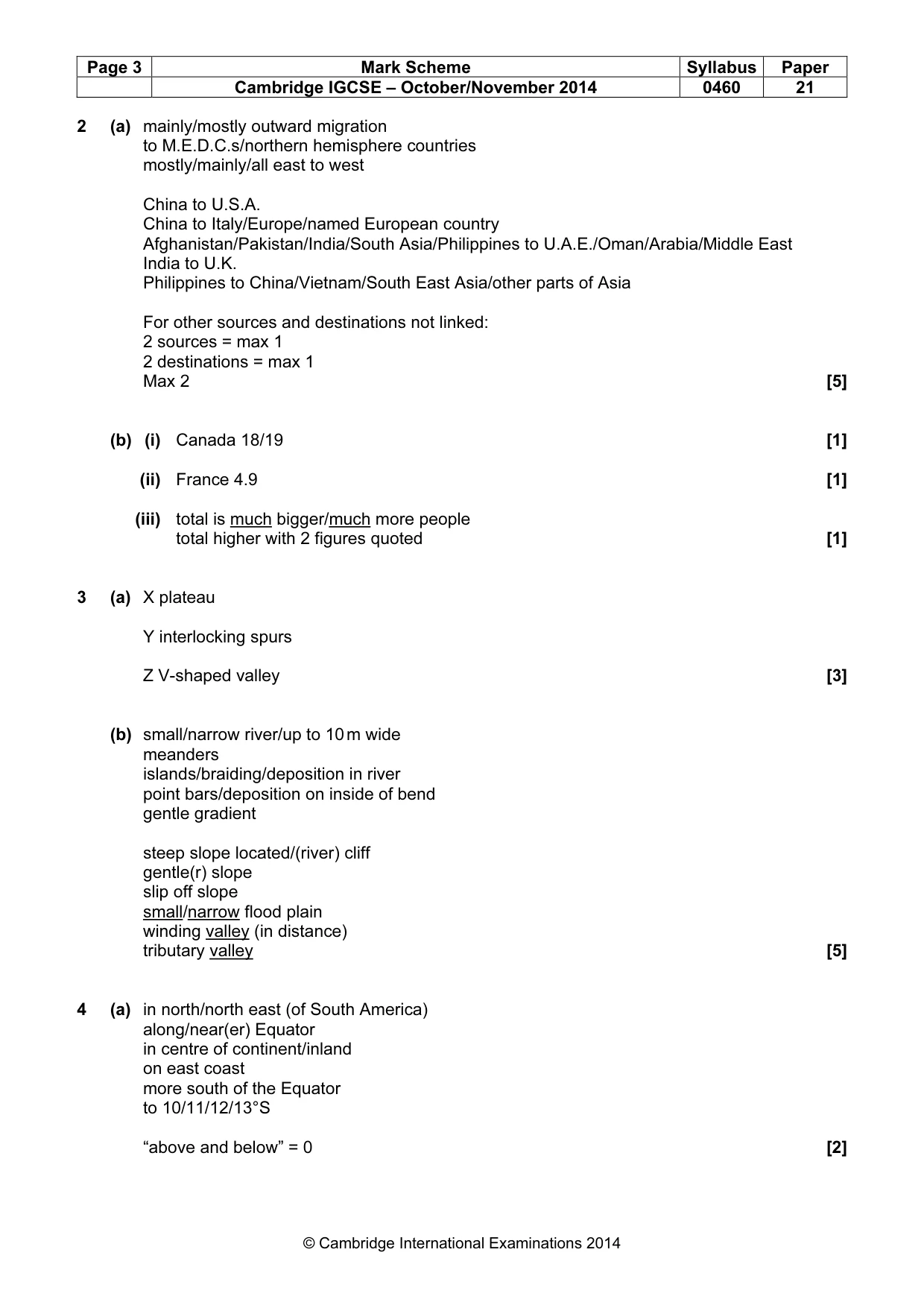 Mark scheme, page 3 of 5